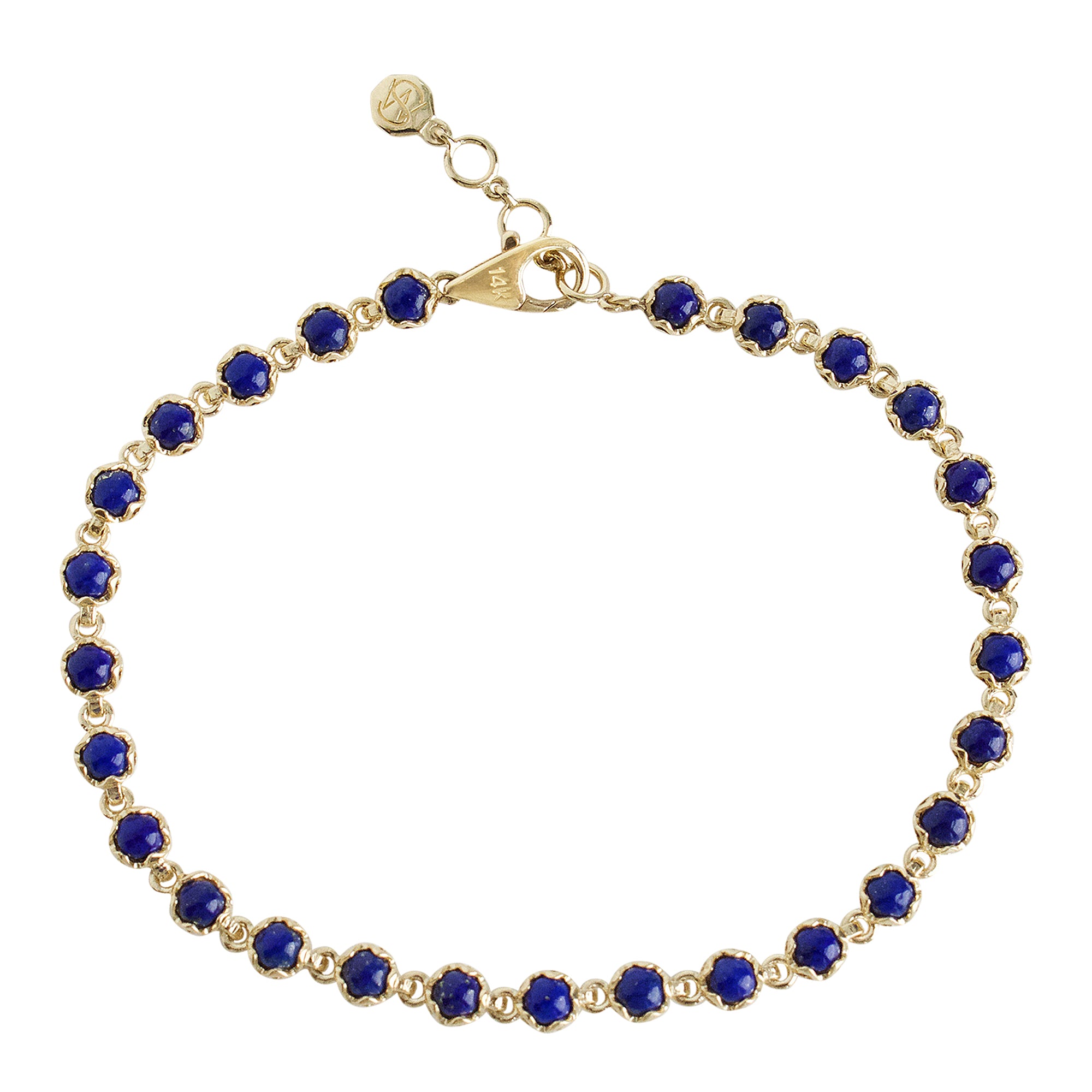 Pulsera de piedras preciosas de 14 quilates con engaste de bisel