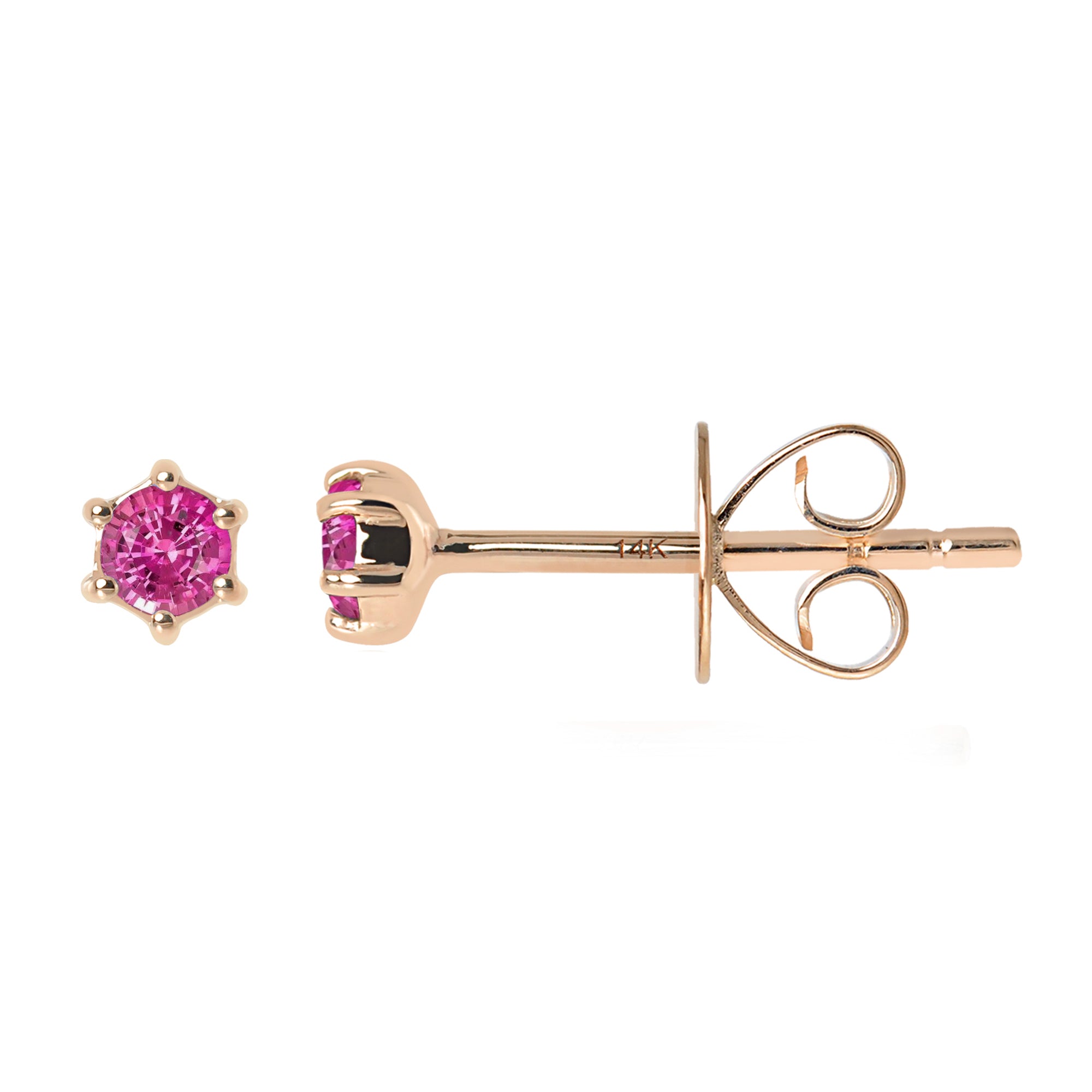 Gemstone 14K Single Stud