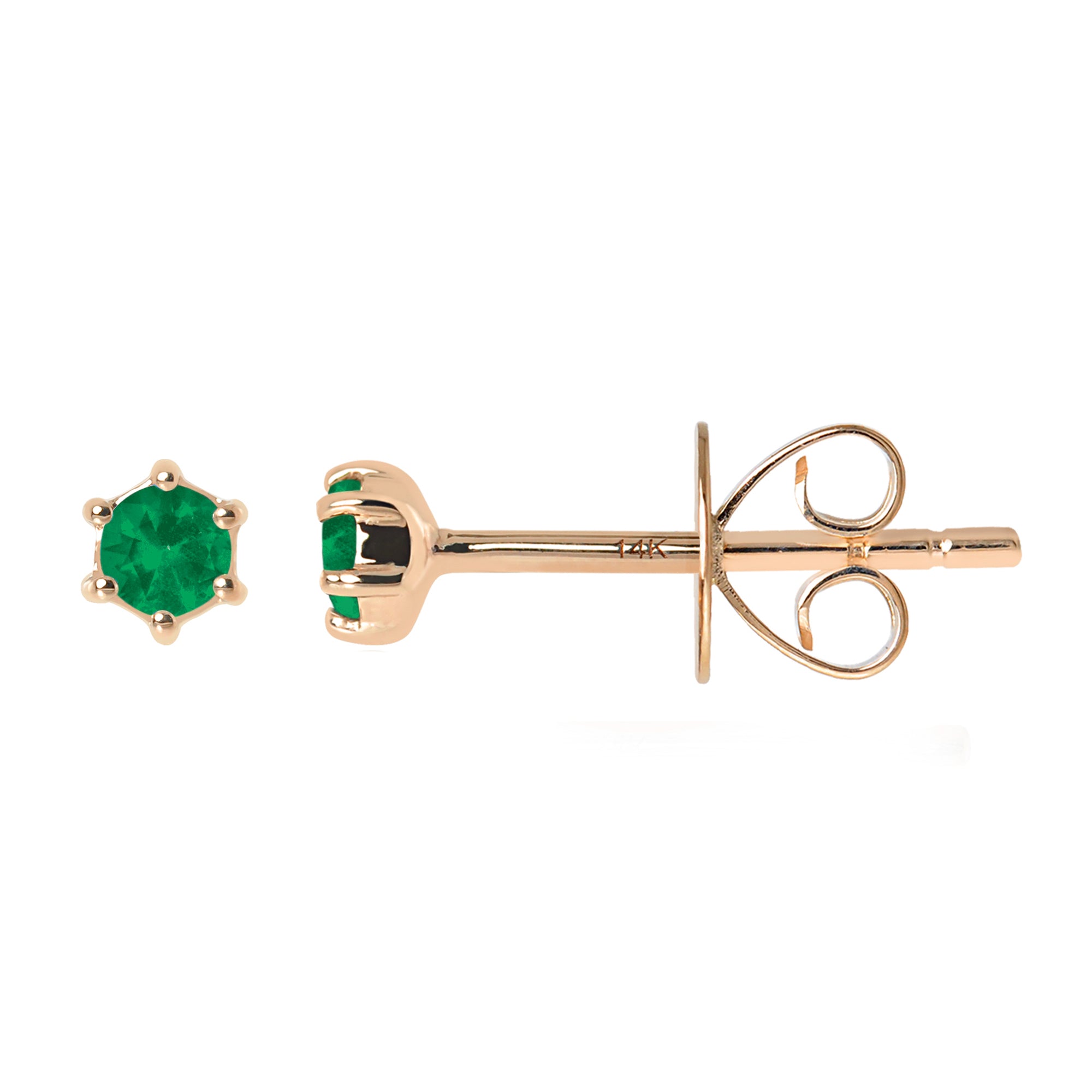 Gemstone 14K Single Stud