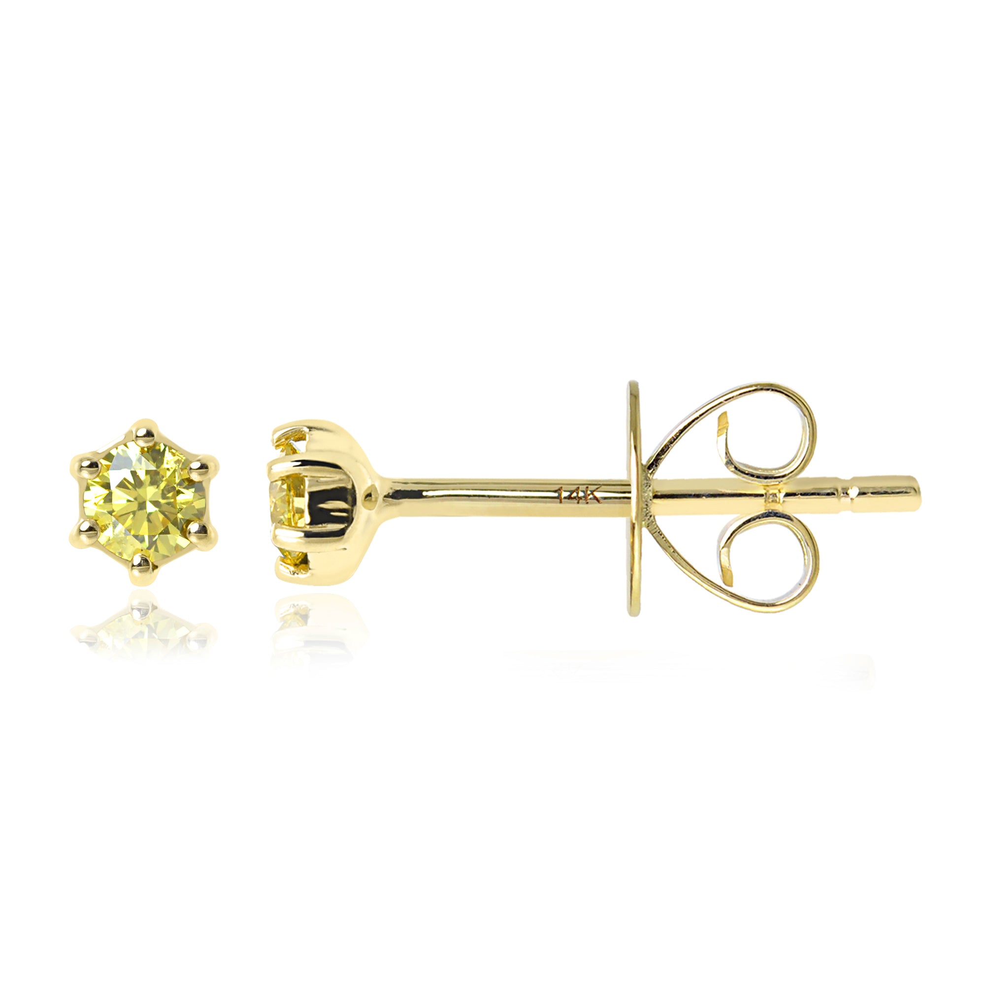 Gemstone 14K Single Stud