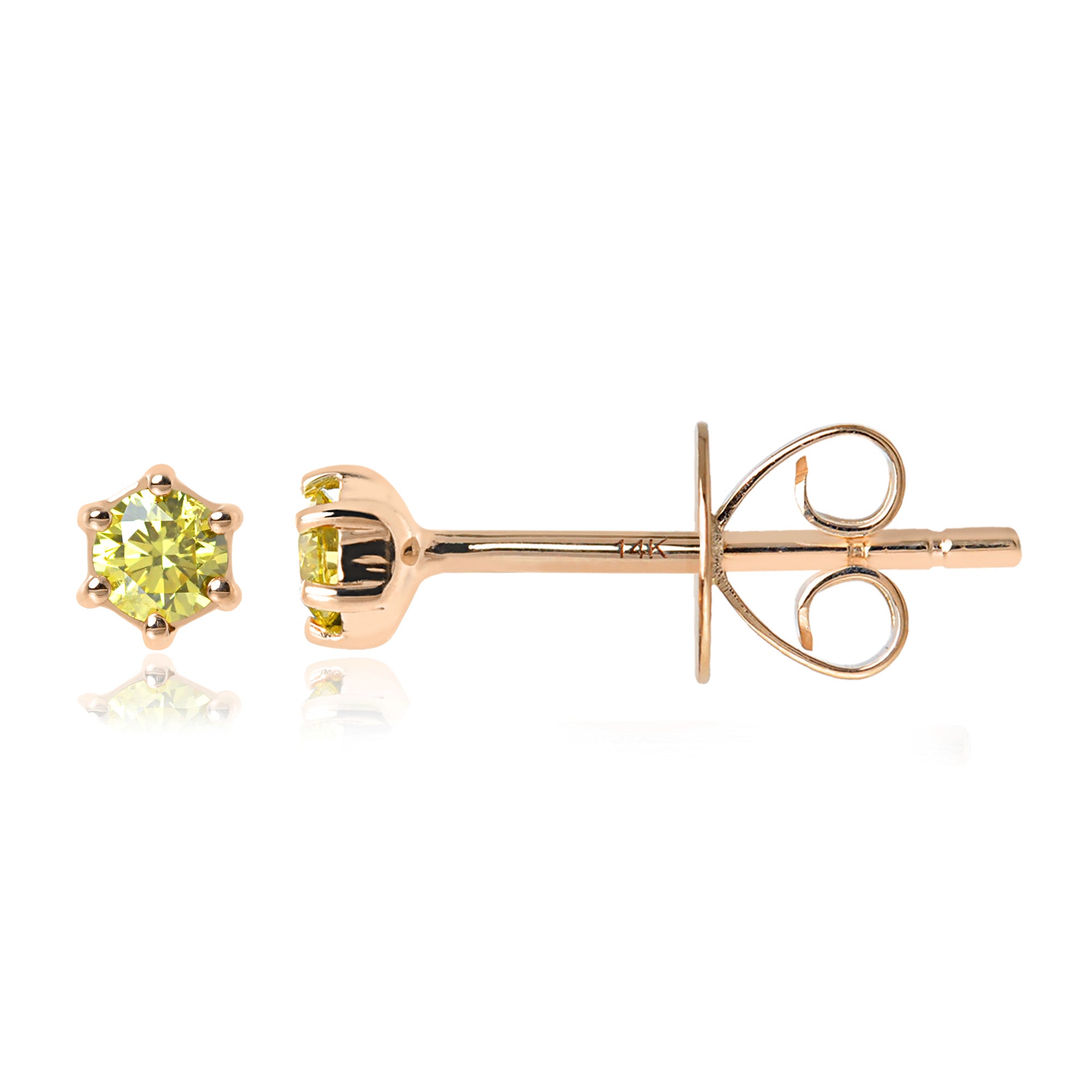 Gemstone 14K Single Stud
