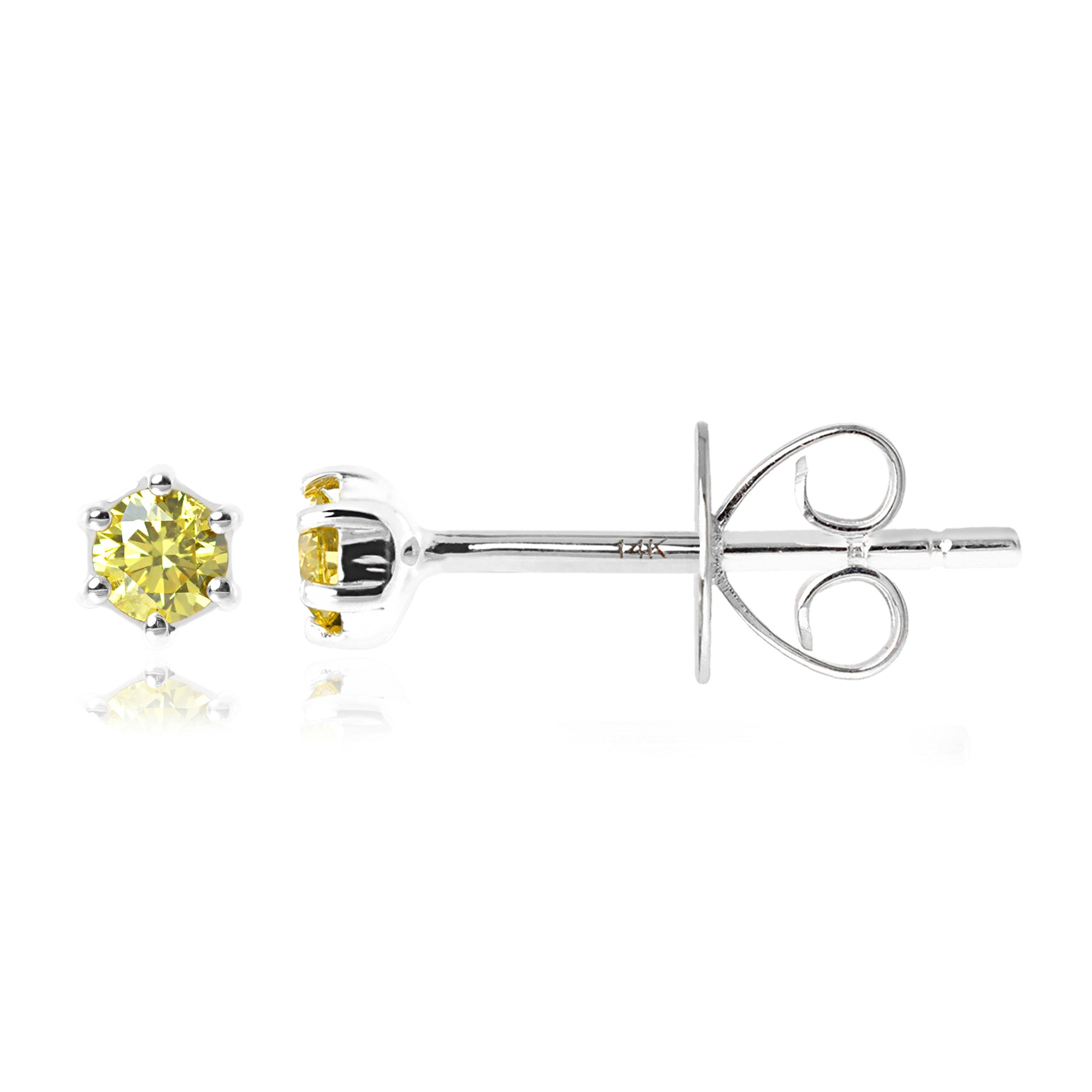 Gemstone 14K Single Stud