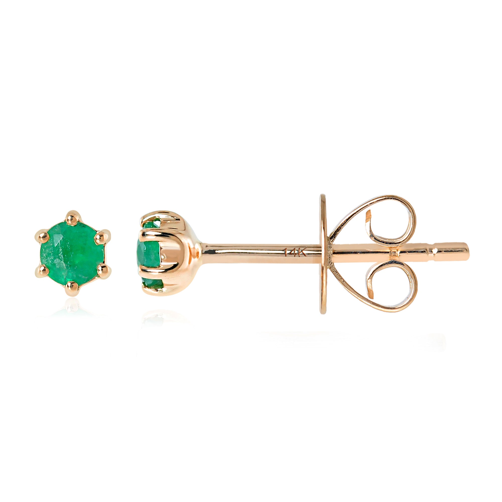 Gemstone 14K Single Stud
