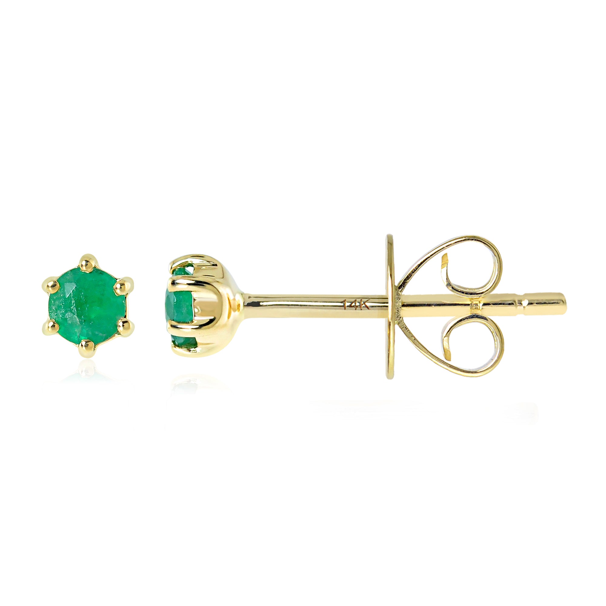 Gemstone 14K Single Stud