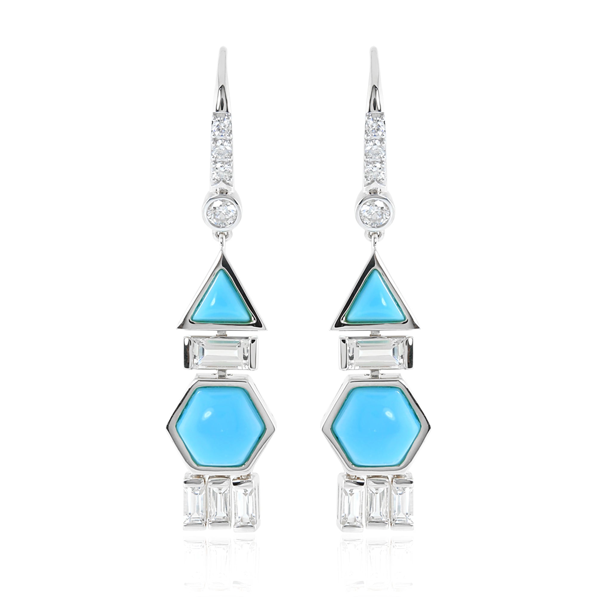 Pendientes colgantes con piedras preciosas en forma de panal de 18 quilates de The Dreamer