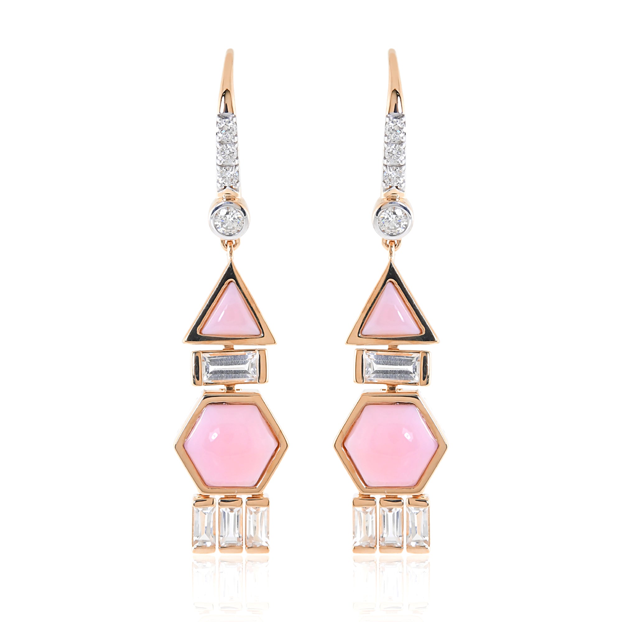 Pendientes colgantes con piedras preciosas en forma de panal de 18 quilates de The Dreamer