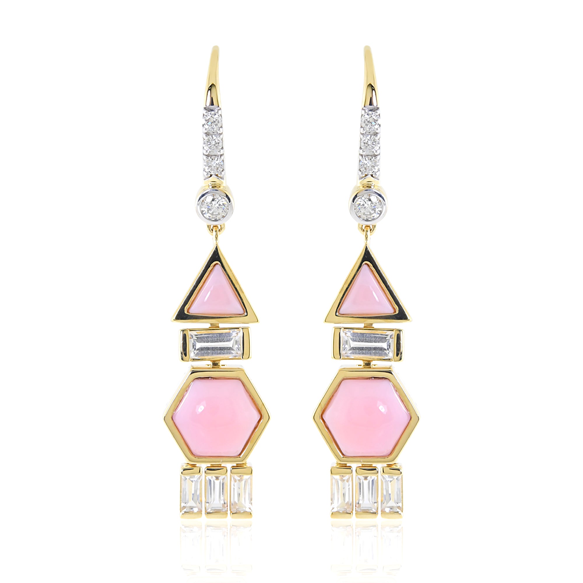 Pendientes colgantes con piedras preciosas en forma de panal de 18 quilates de The Dreamer
