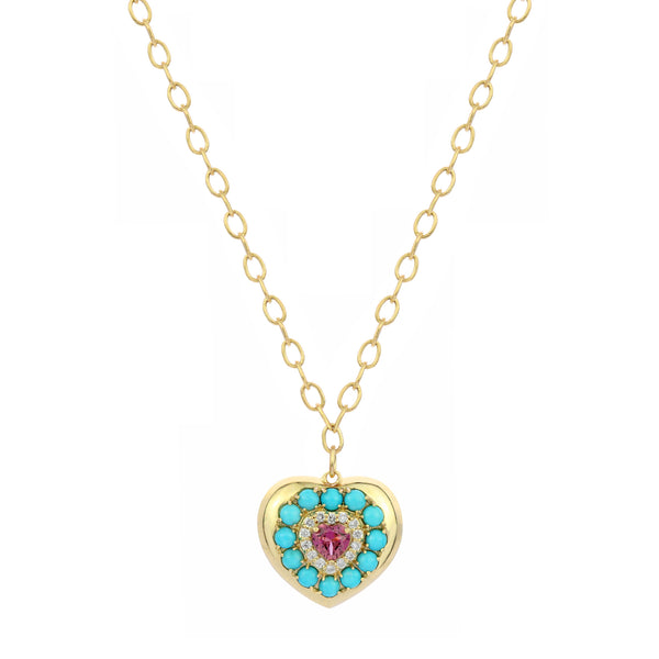 【wingbling】14k Love Catcher Natural Stone Heart Top StevieWren64c03e4a06306064c03e