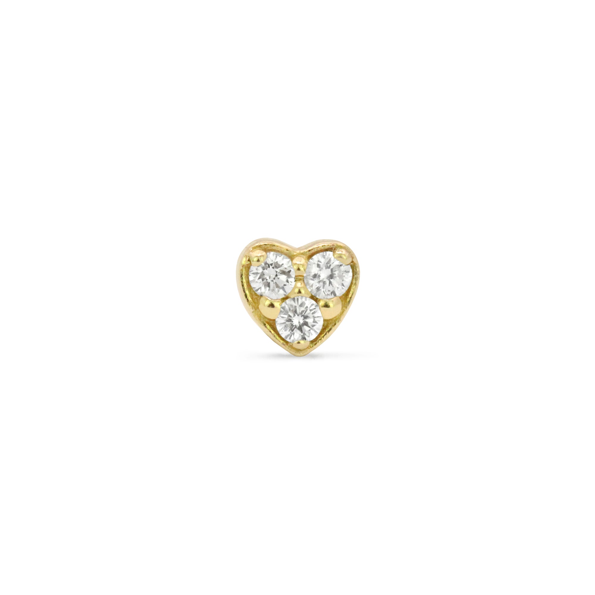 Diamond 18K Tiny Heart Stud