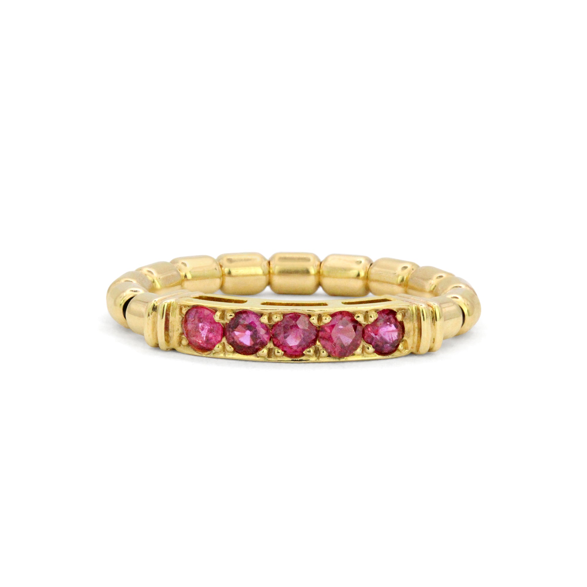 Paved Gemstone Bar 18K Stretchy Ring - Sparkling & Chic