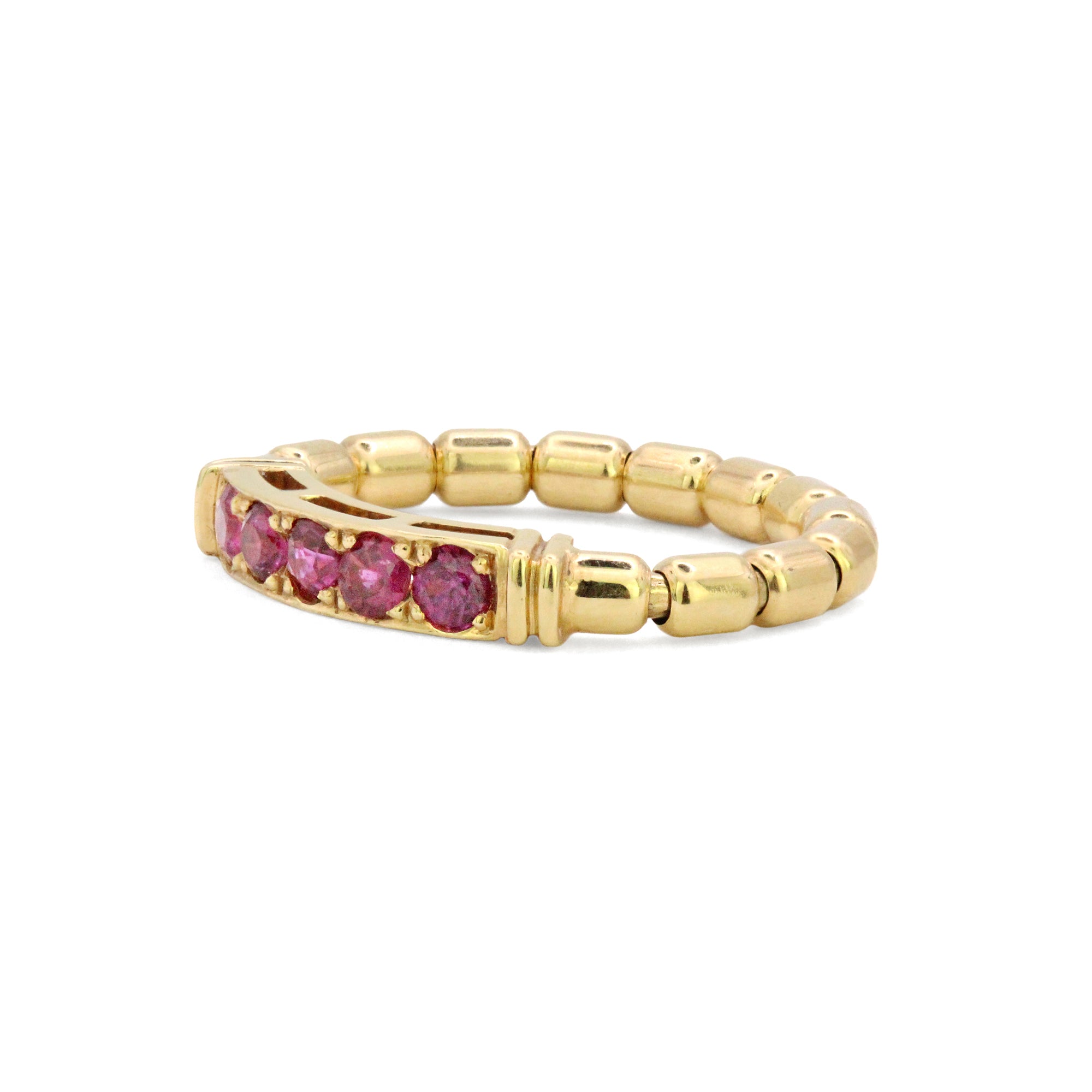 Paved Gemstone Bar 18K Stretchy Ring - Sparkling & Chic