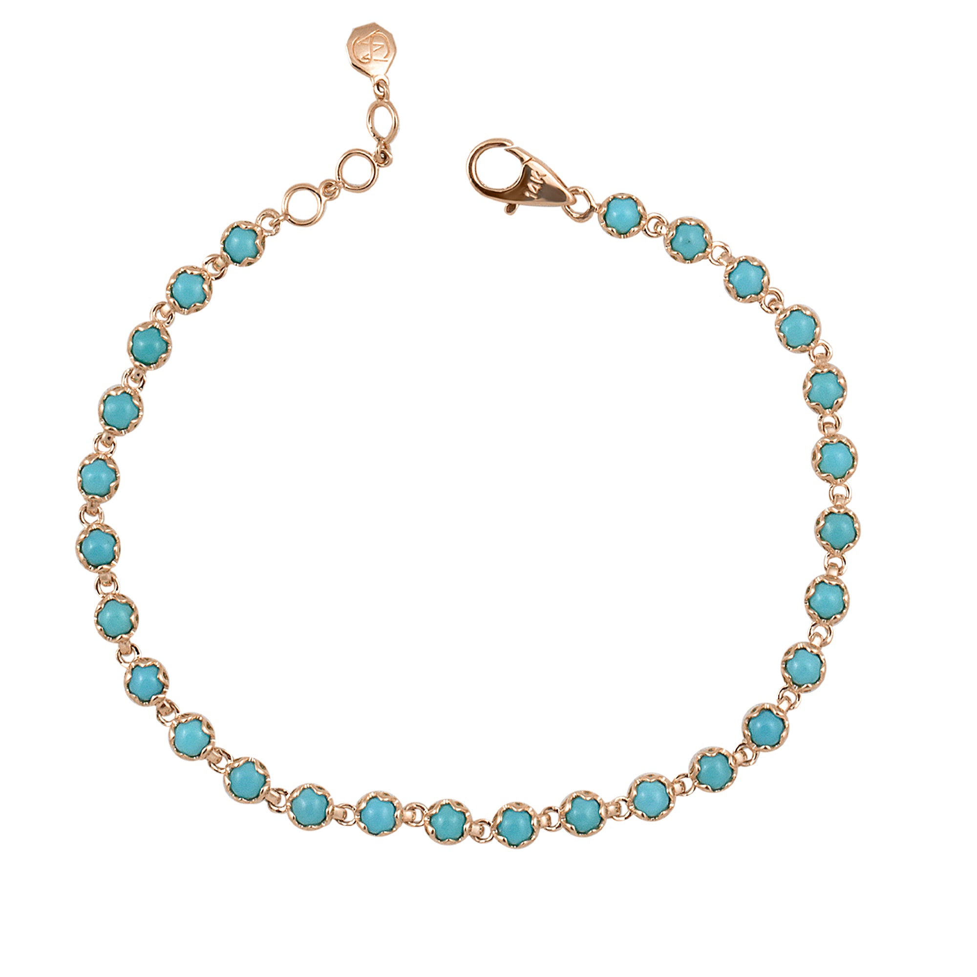 Pulsera de piedras preciosas de 14 quilates con engaste de bisel