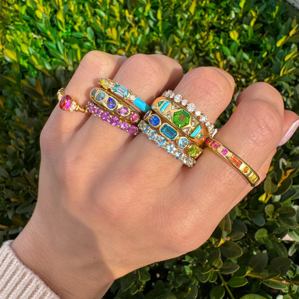 Stevie Wren Mosaic 18K Gypsy Gemstone Ring