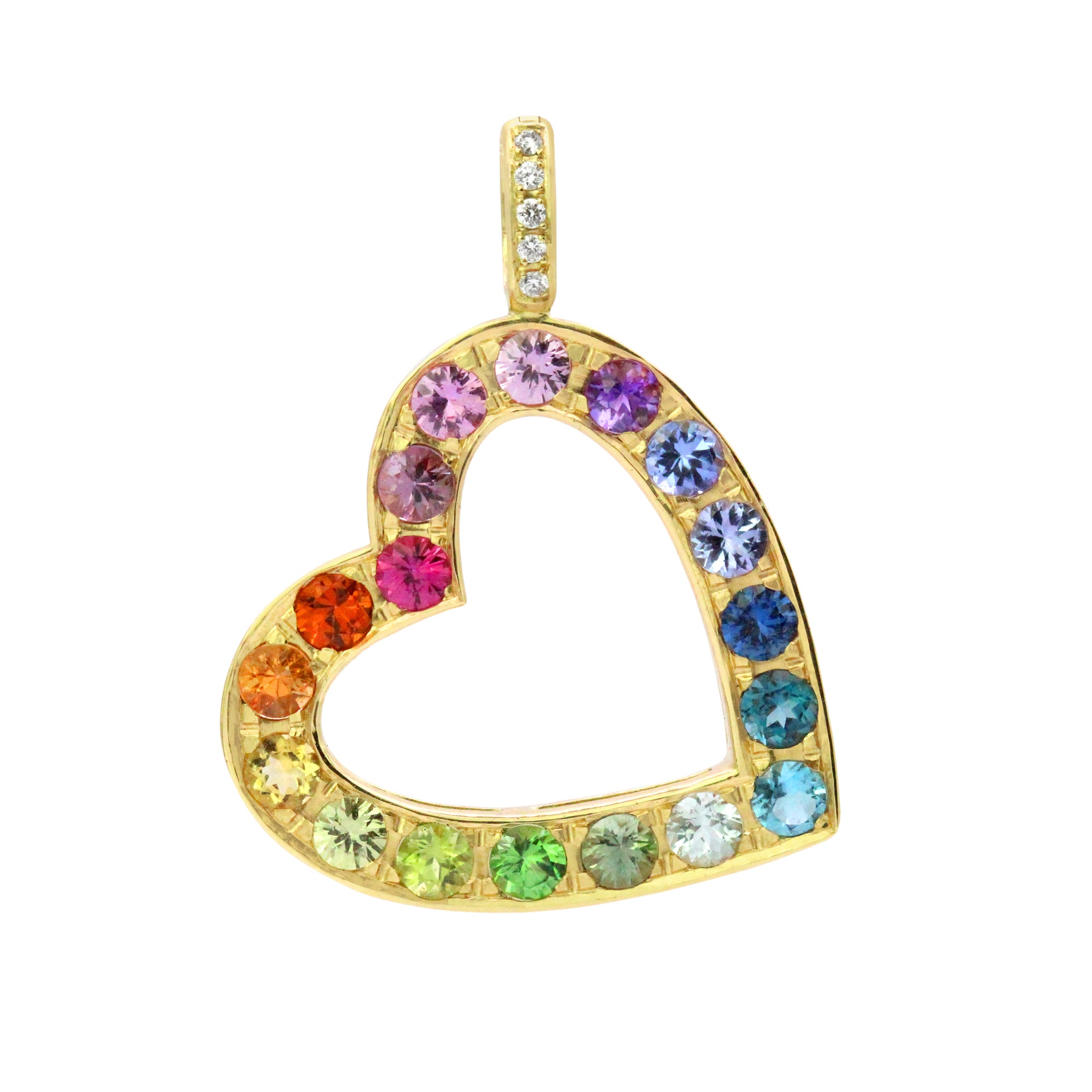 Lovestruck 18K Gemstone Heart Pendant