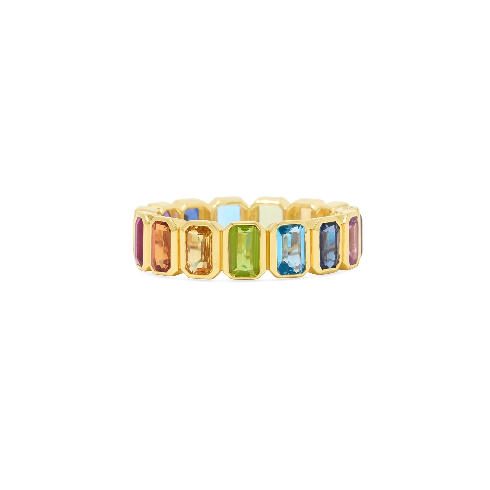 Bezel Set 18K Eternity Band - Sapphire Stacking Ring