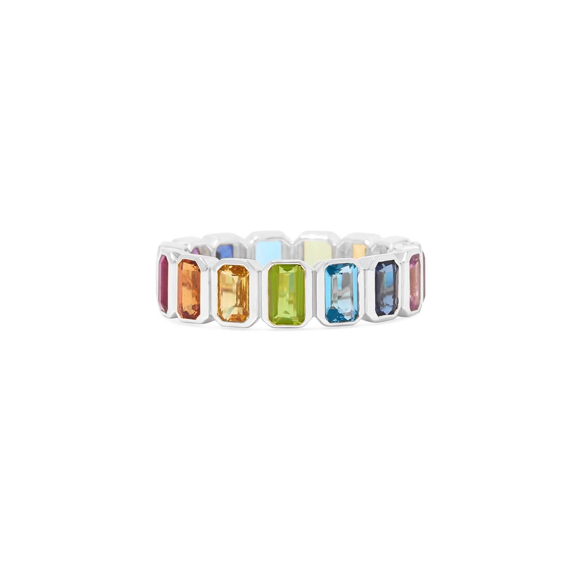 Gold Bezel Eternity Band with Sapphires