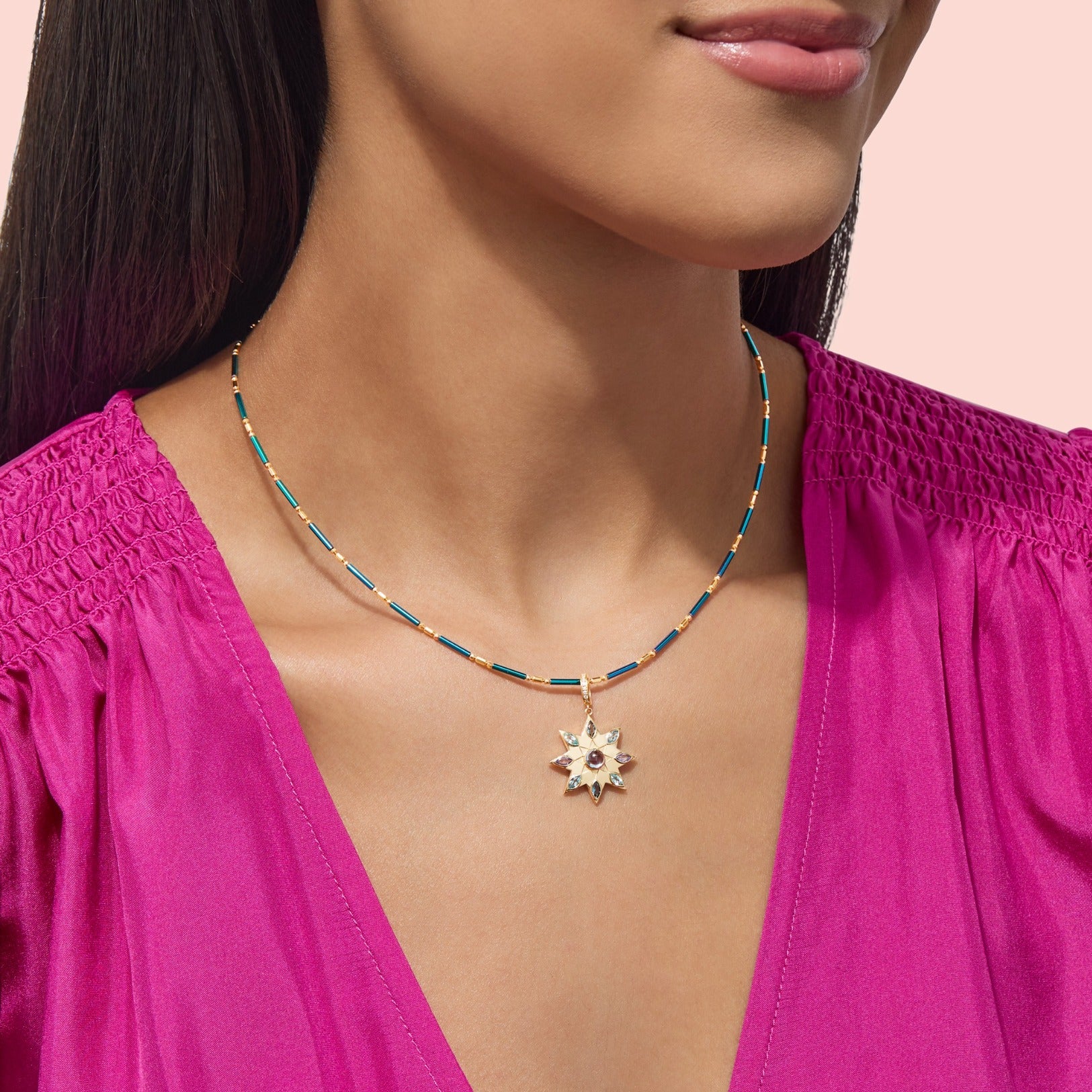 Nova 18K Gemstone Pendant