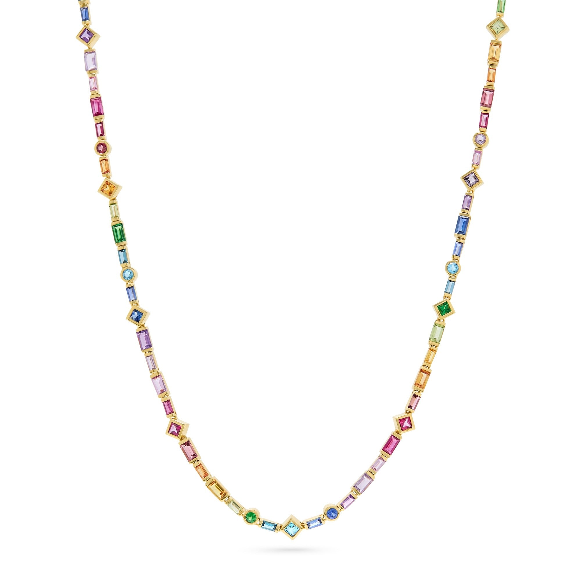 The Voyager 18K Gemstone Tennis Necklace