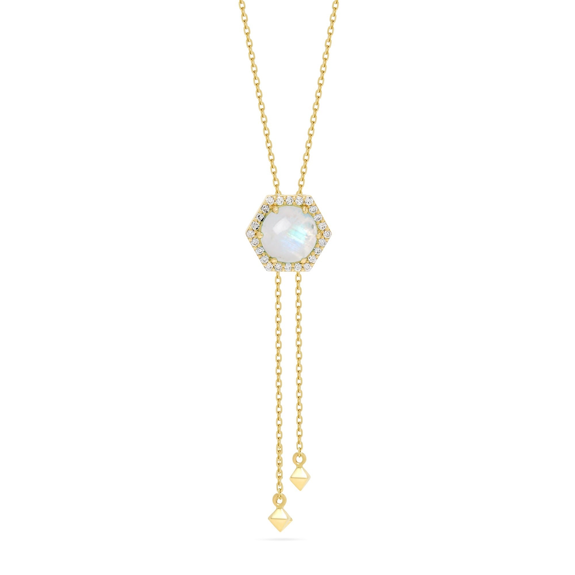 Honeycomb Gem 18K Lariat