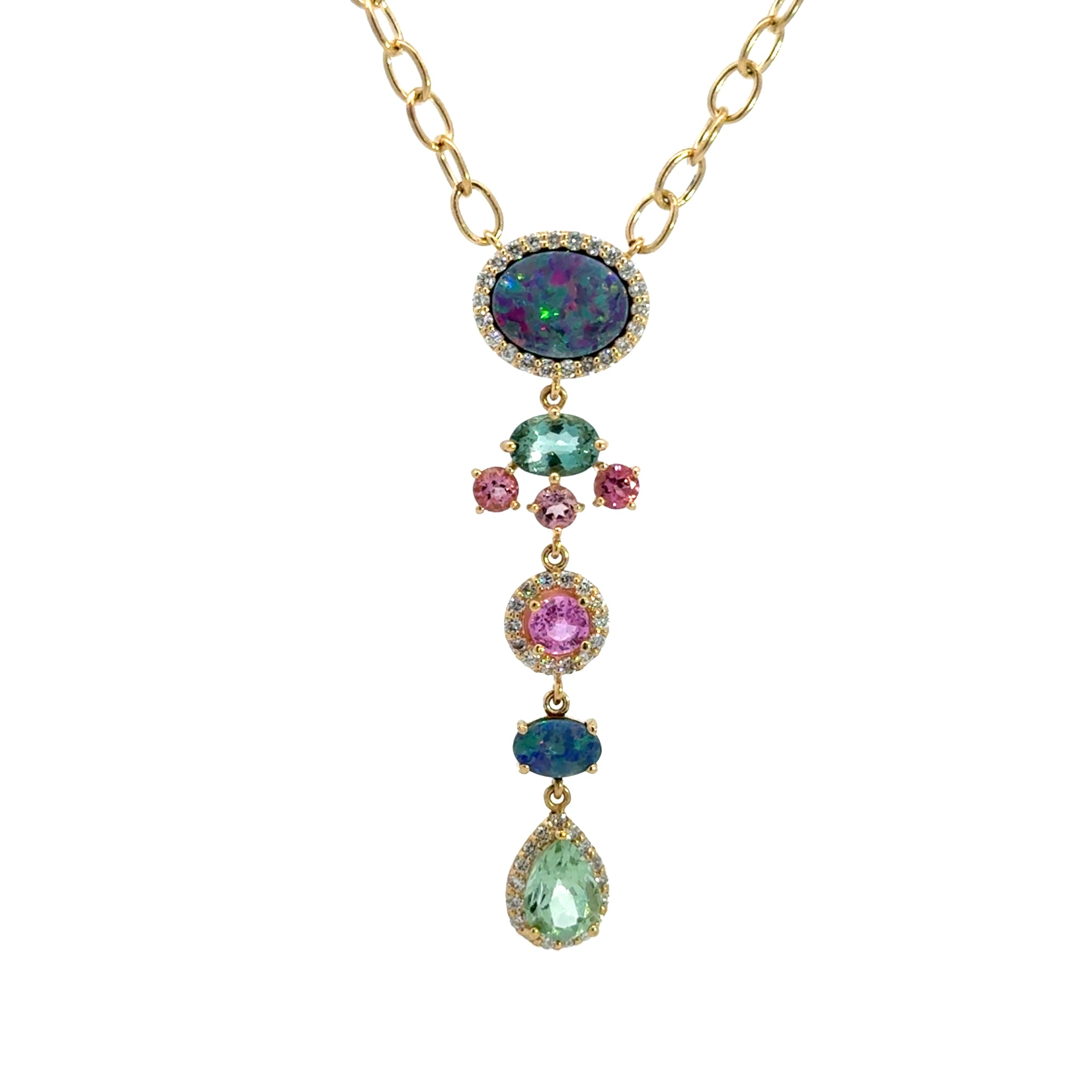 The St. Tropez 18K Opal & Gemstone Necklace