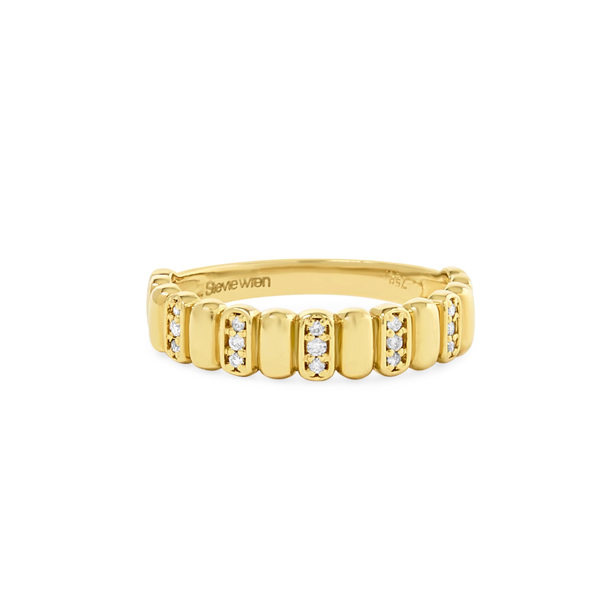 18K Gold Dome Ring with Diamonds - Stevie Wren Jewelry