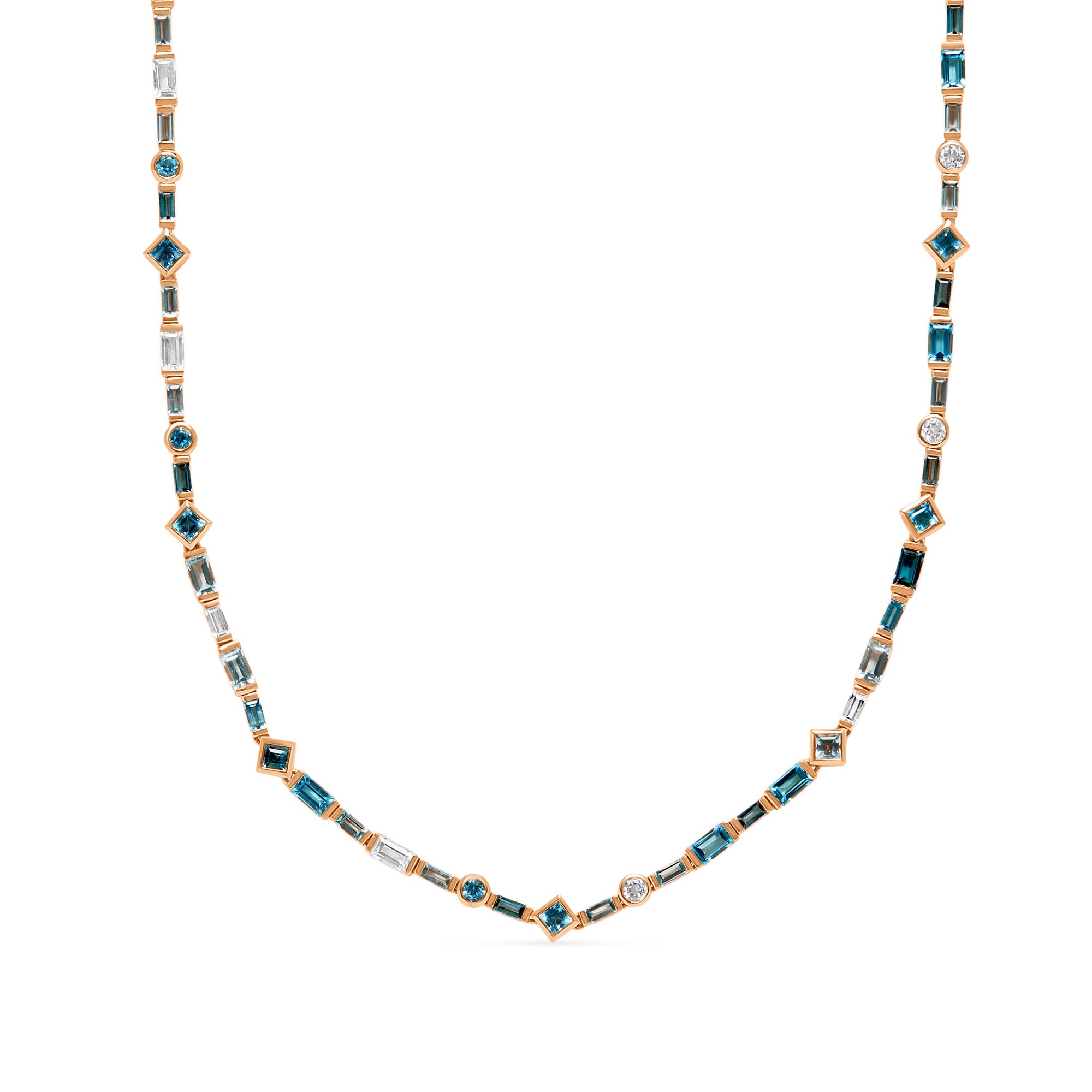 The Voyager 18K Gemstone Tennis Necklace