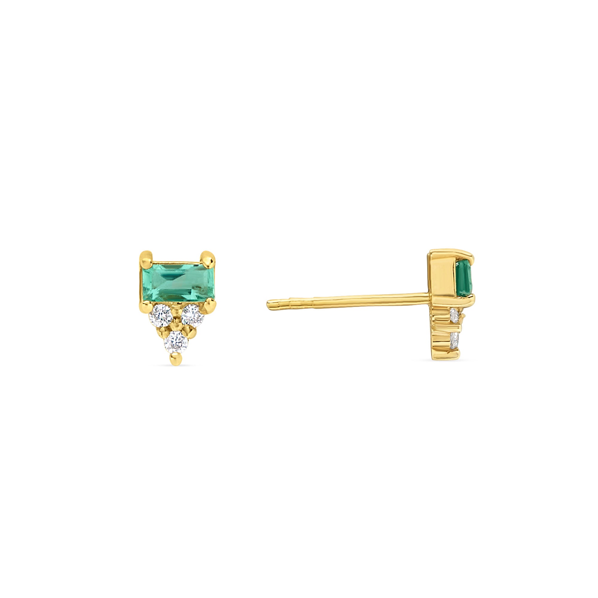 Baguette 18K Arrow Stud