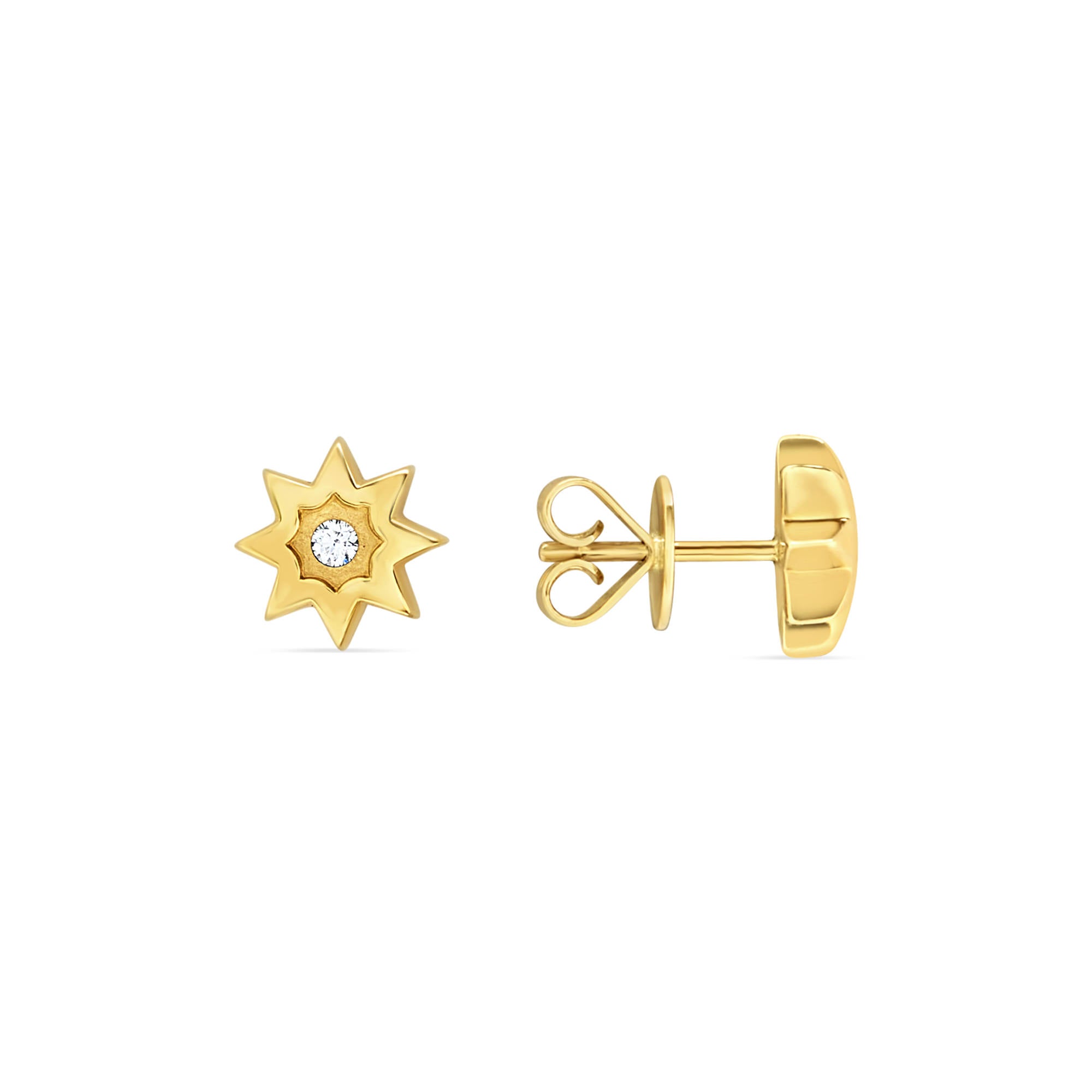 Diamond 18K Sunburst Studs