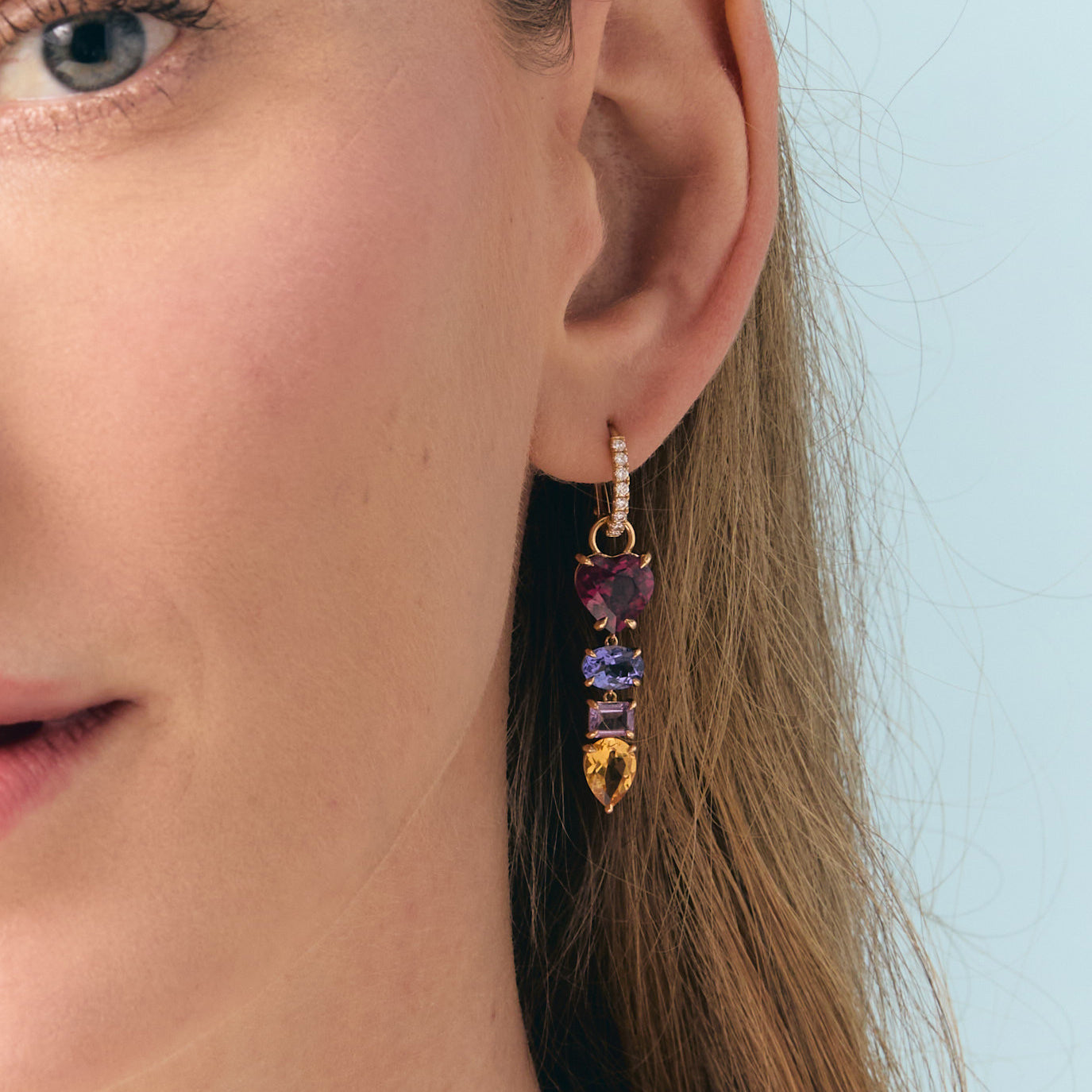 The Heartstring 18K Gem Earrings