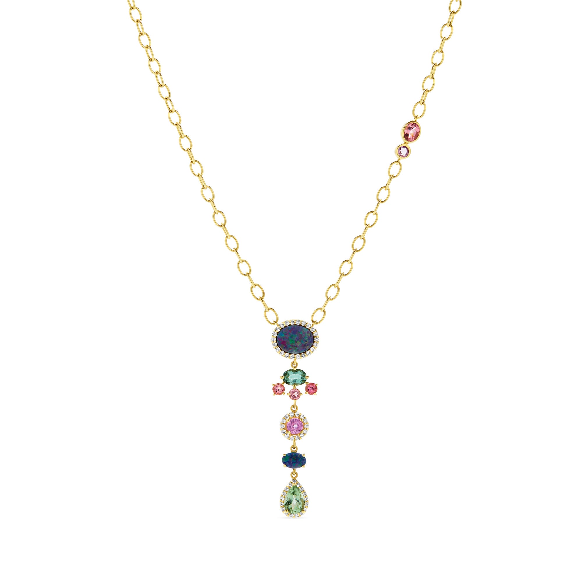 The St. Tropez 18K Opal & Gemstone Necklace