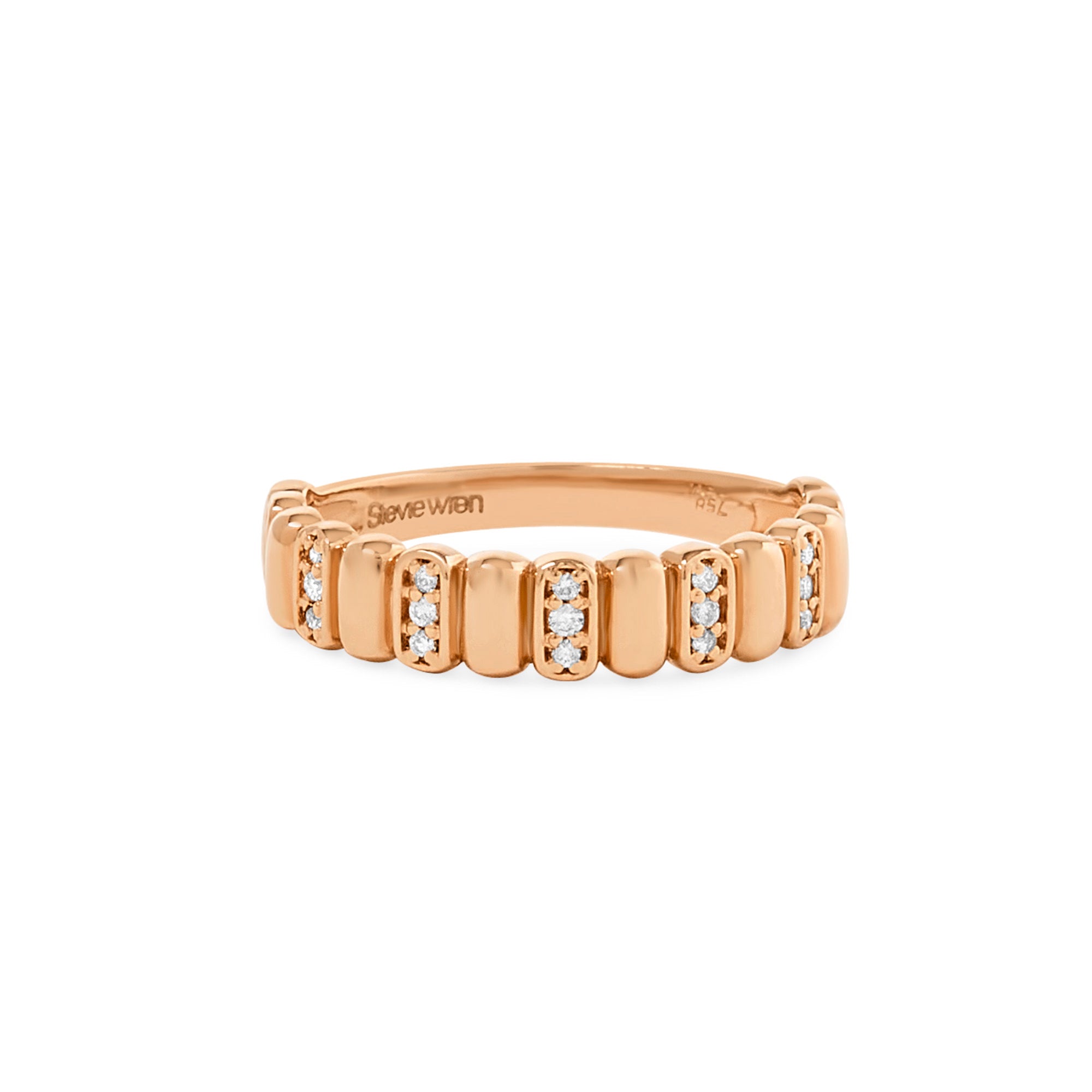 Close-up of the Dottie Diamond Ring in Puffed Gold Design
