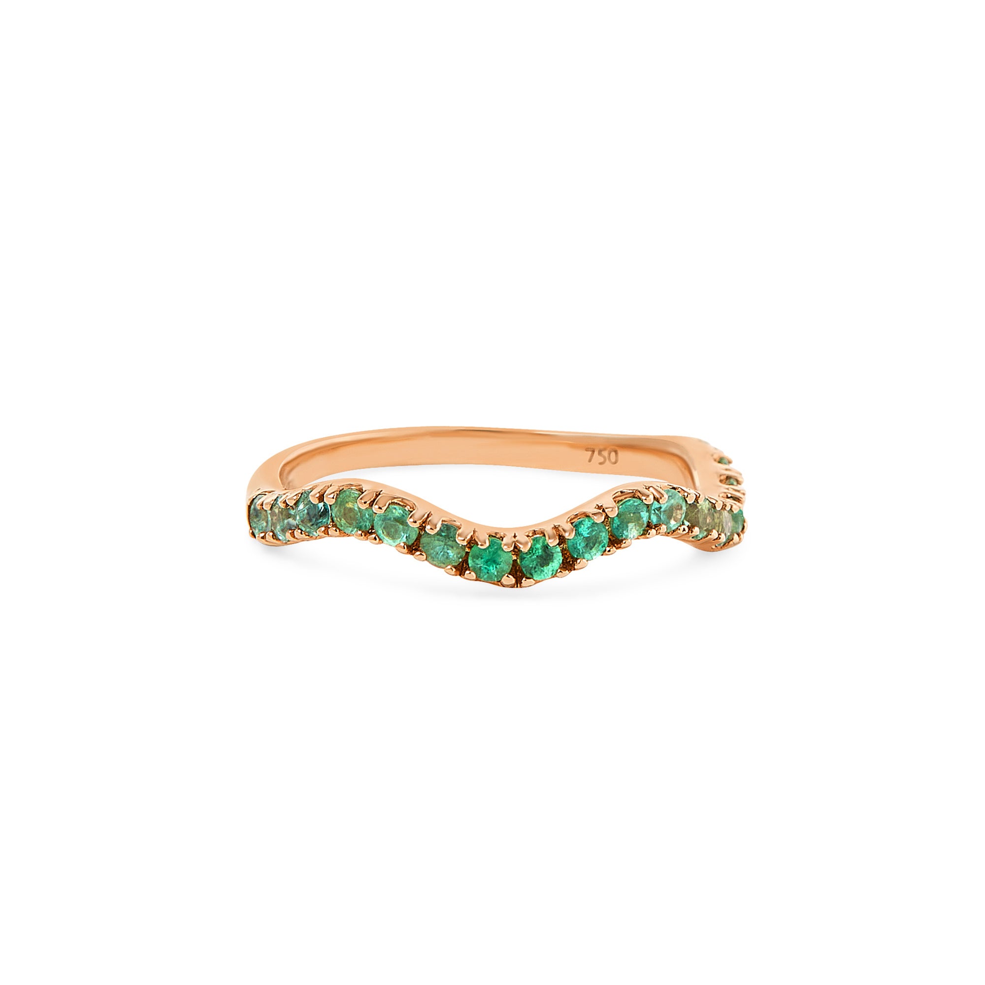 Luxury 18K Gold Wavy Ring with Diamonds and Mixed Gemstones