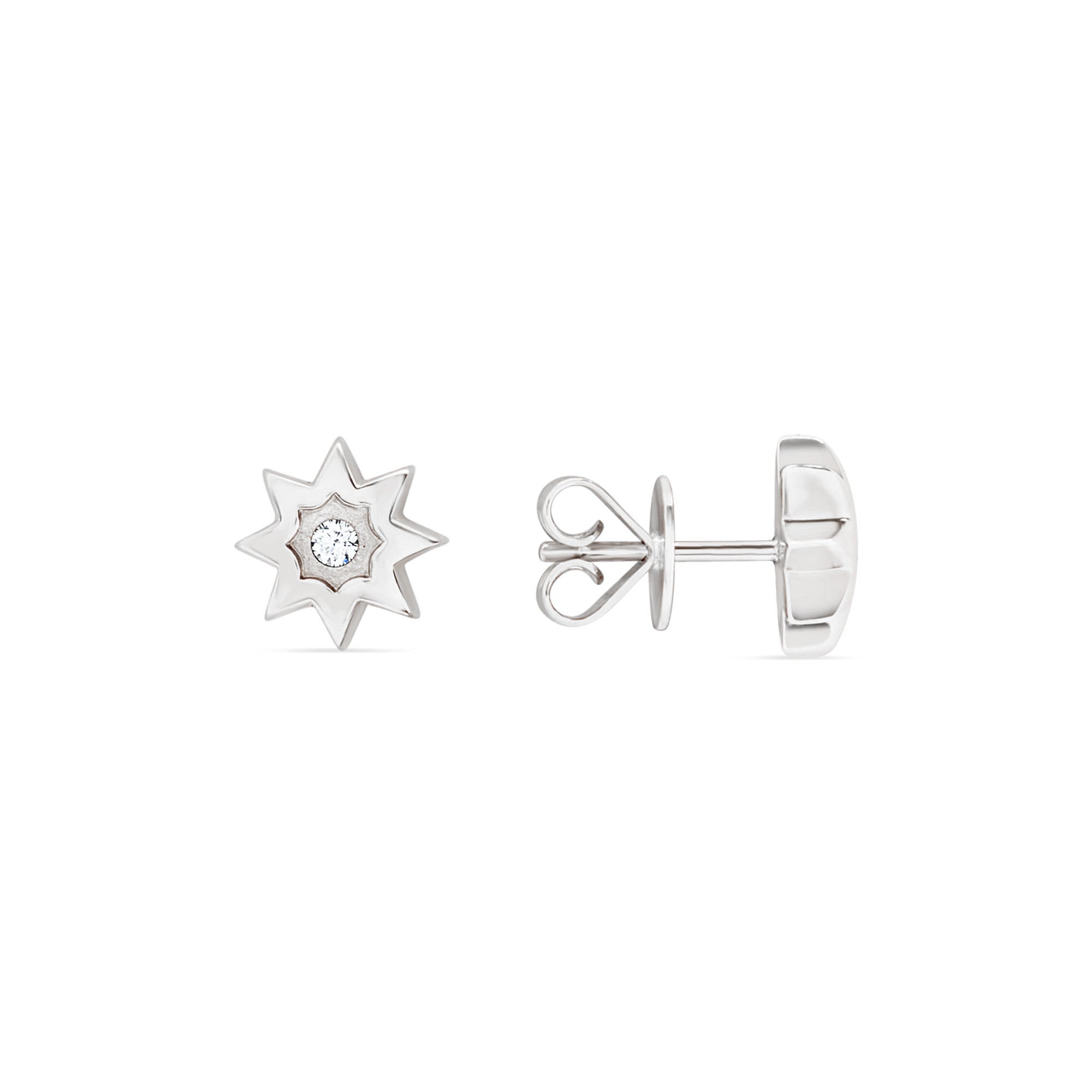 Diamond 18K Sunburst Studs