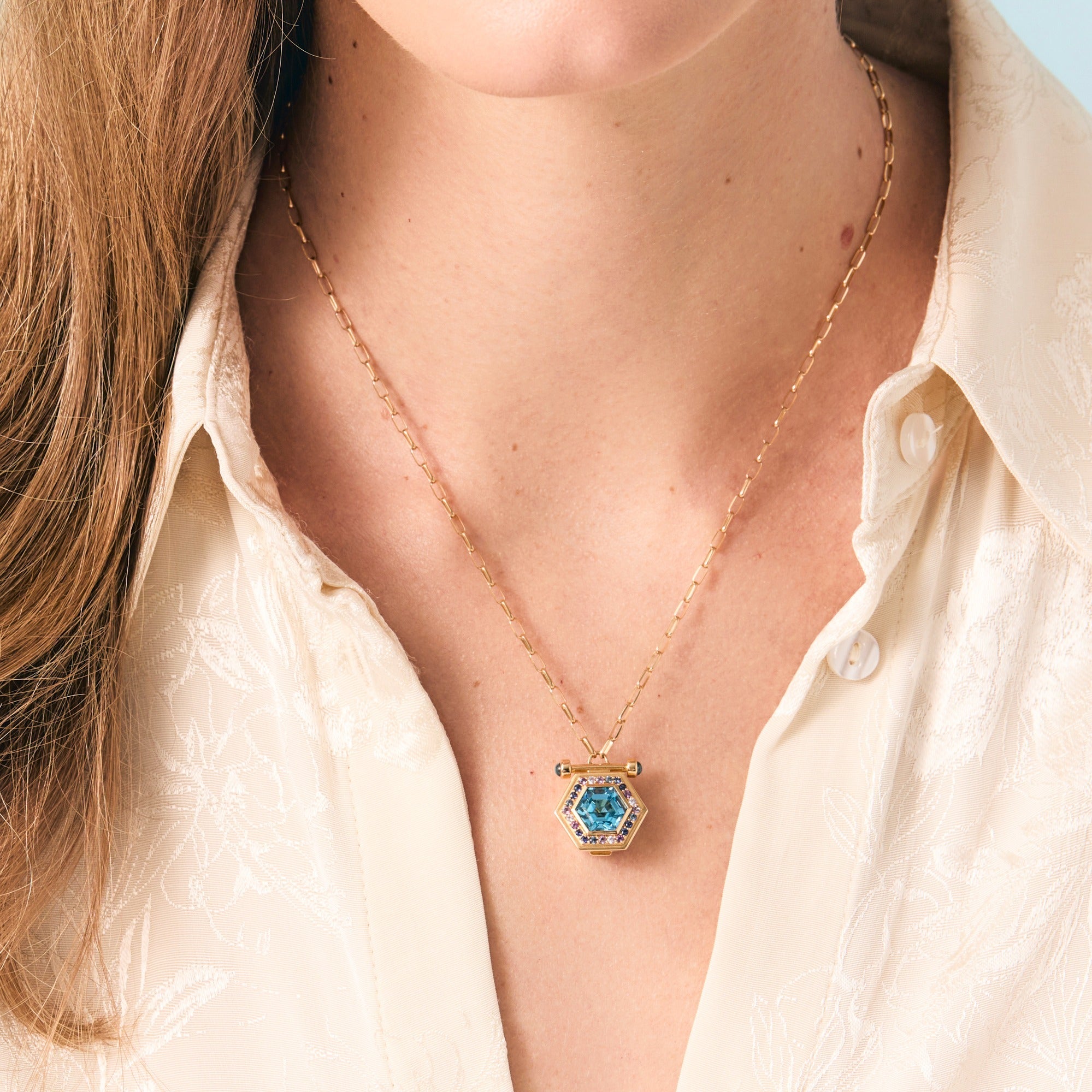 The Lumira 18K Gemstone Locket