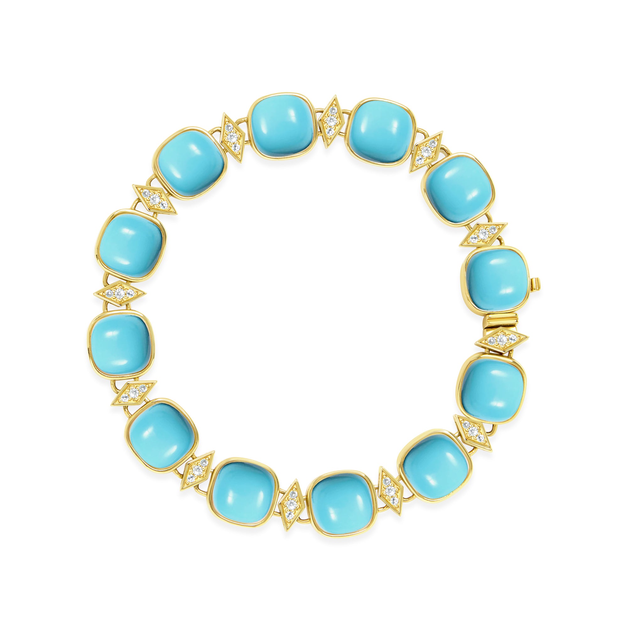 Stevie Wren Astral Latch Bracelet with Diamonds and Turquoise