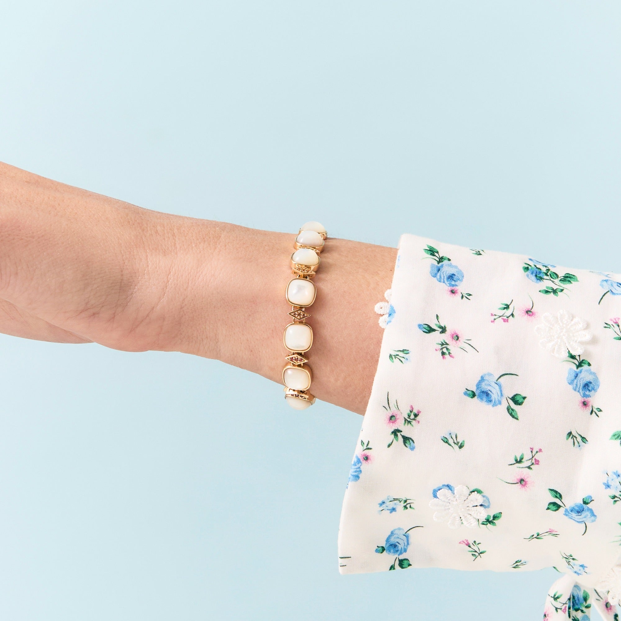 Gold Turquoise Bracelet with Cushion-Cut Gemstones – Astral