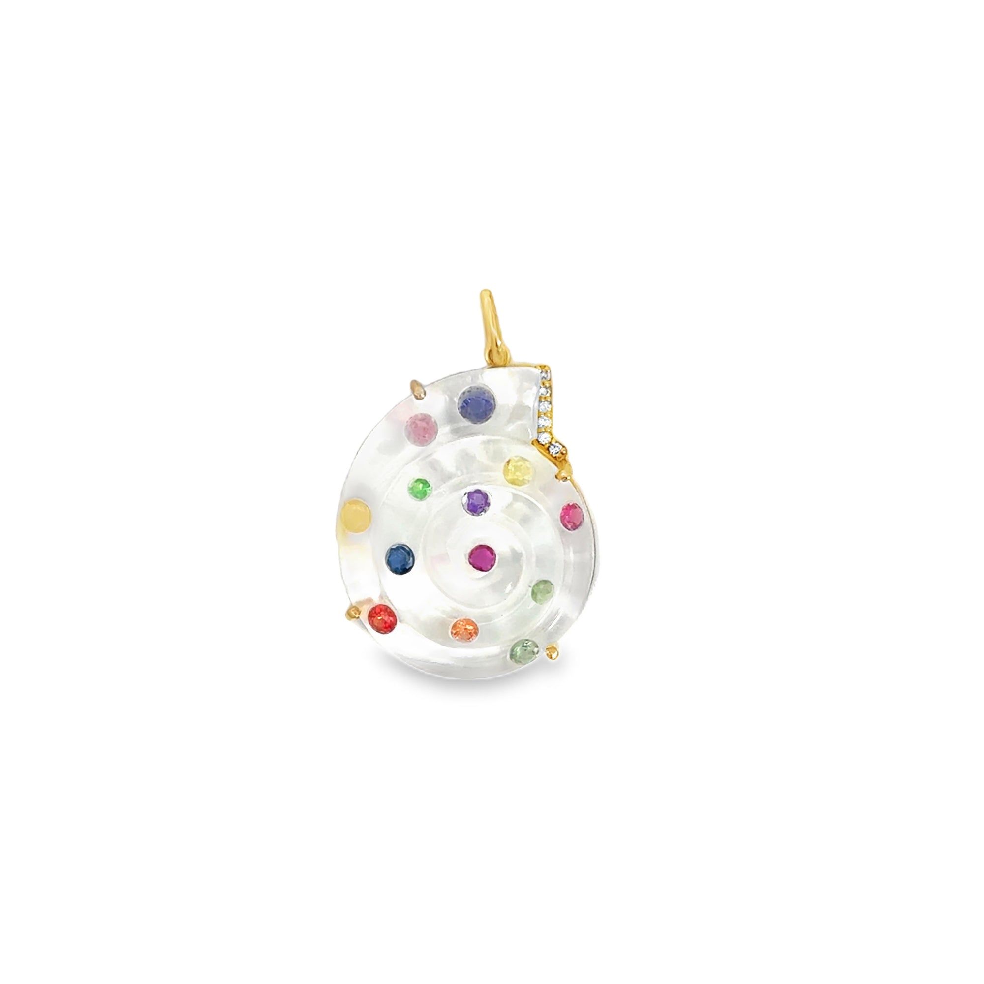 Mother of Pearl 14K Snail Shell Pendant