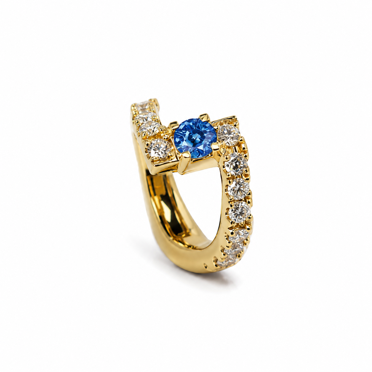 Gemstone 18K Bolt Ear Cuff