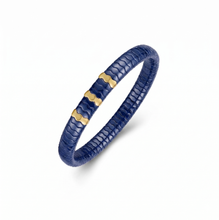 18K Gold Ceramic Wave Stretch Bracelet