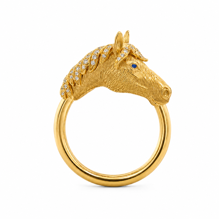 Sculptural 18K Horse Ring