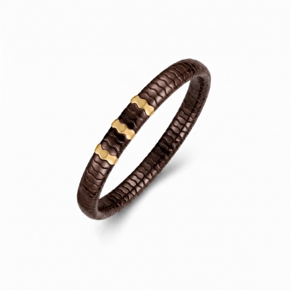 18K Gold Ceramic Wave Stretch Bracelet