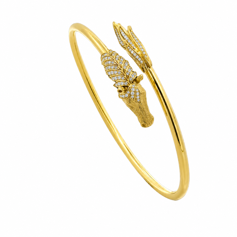 Diamond 18K Horse Bangle