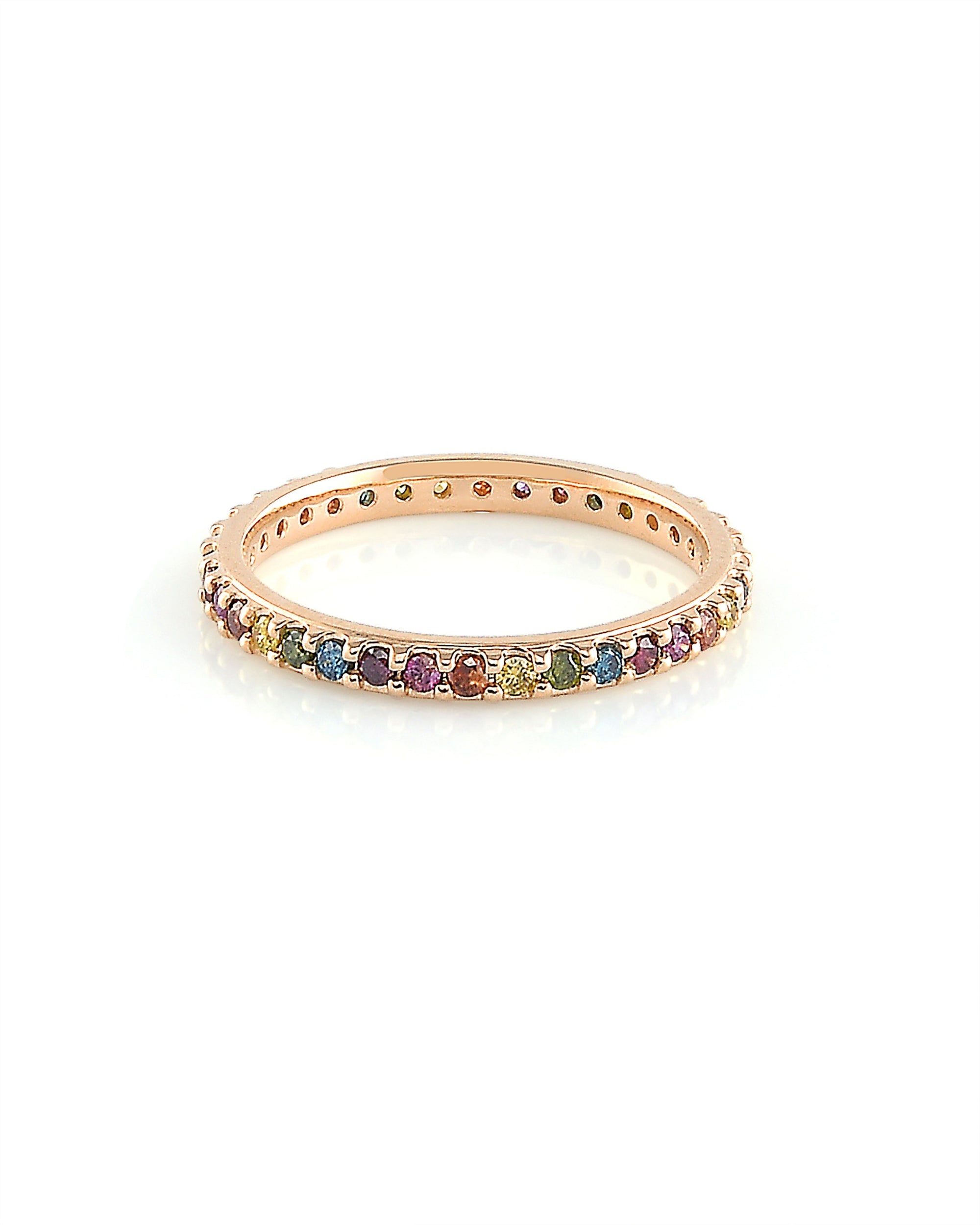 Multi Colored 14K Gold Eternity Band