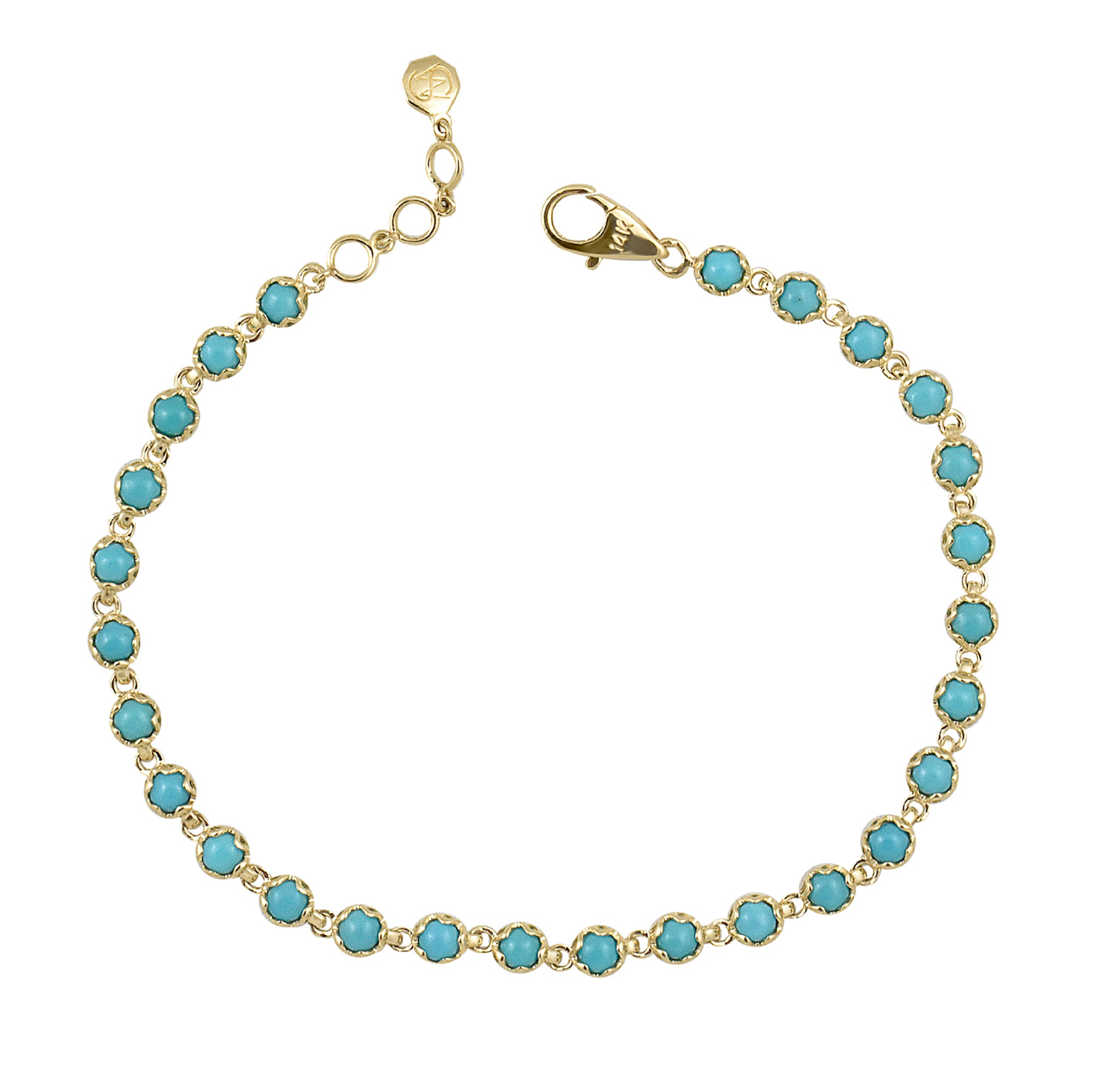 Pulsera de piedras preciosas de 14 quilates con engaste de bisel