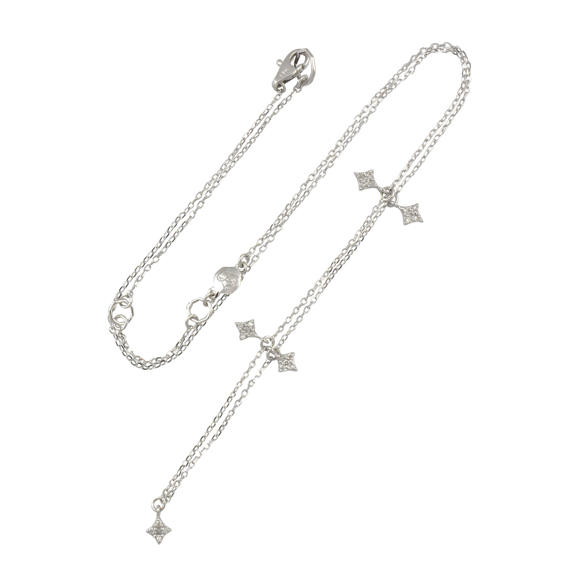 Collar con dije de diamantes de 14 quilates con estrella del norte