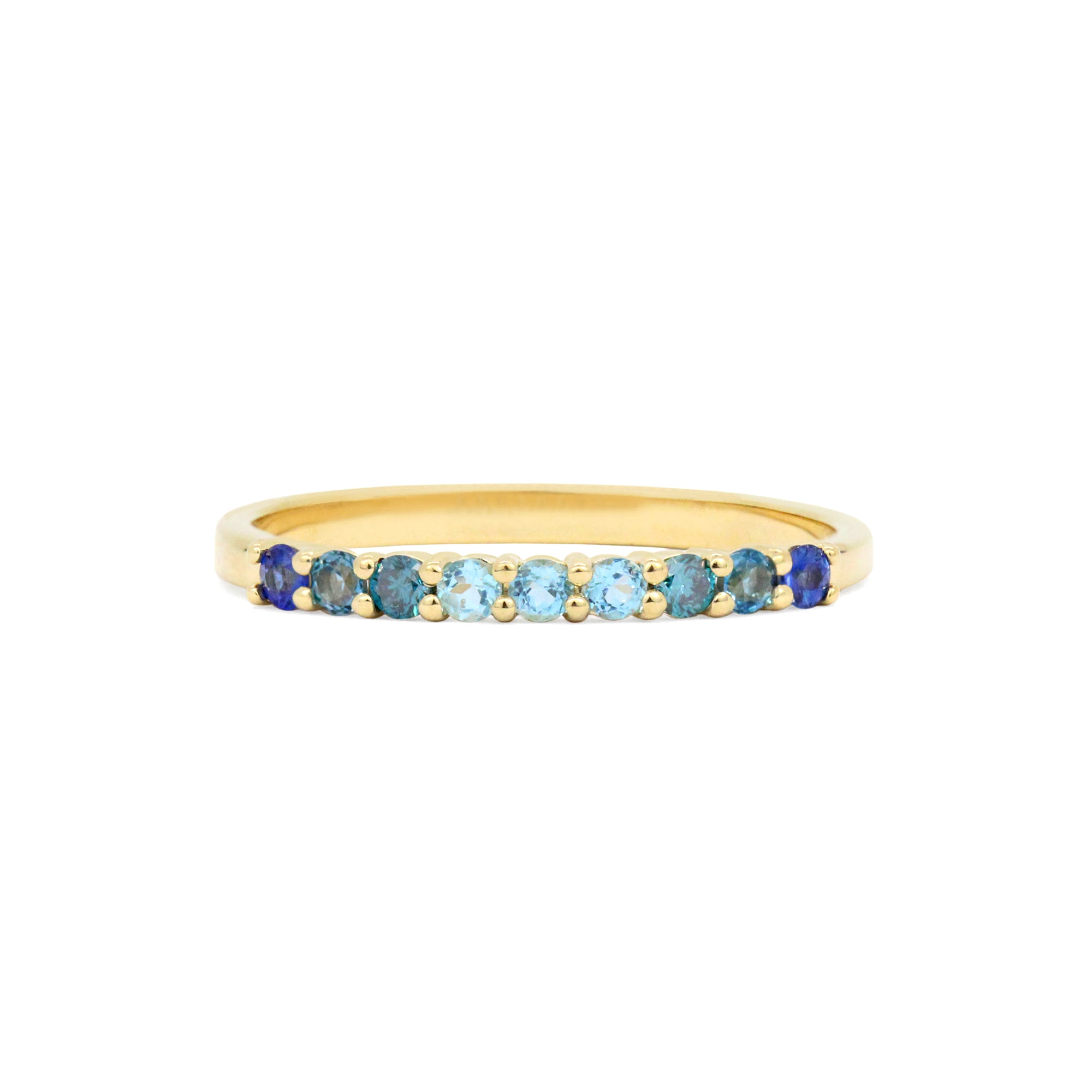 Gemstone 14K Raised Stacking Ring