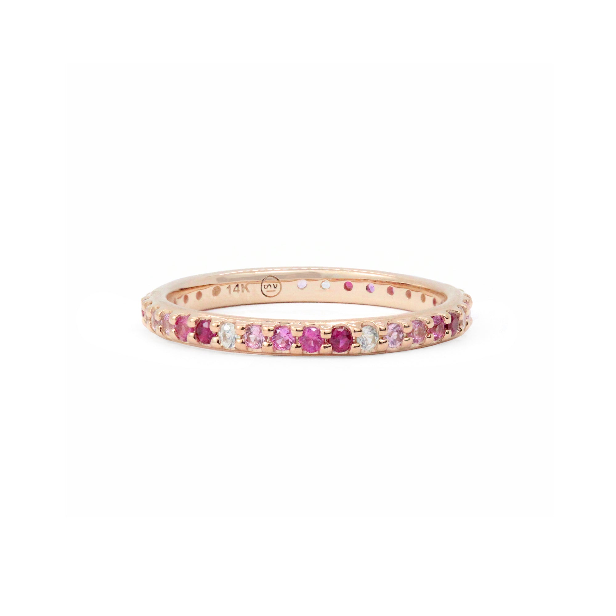 Multi Colored 14K Gold Eternity Band