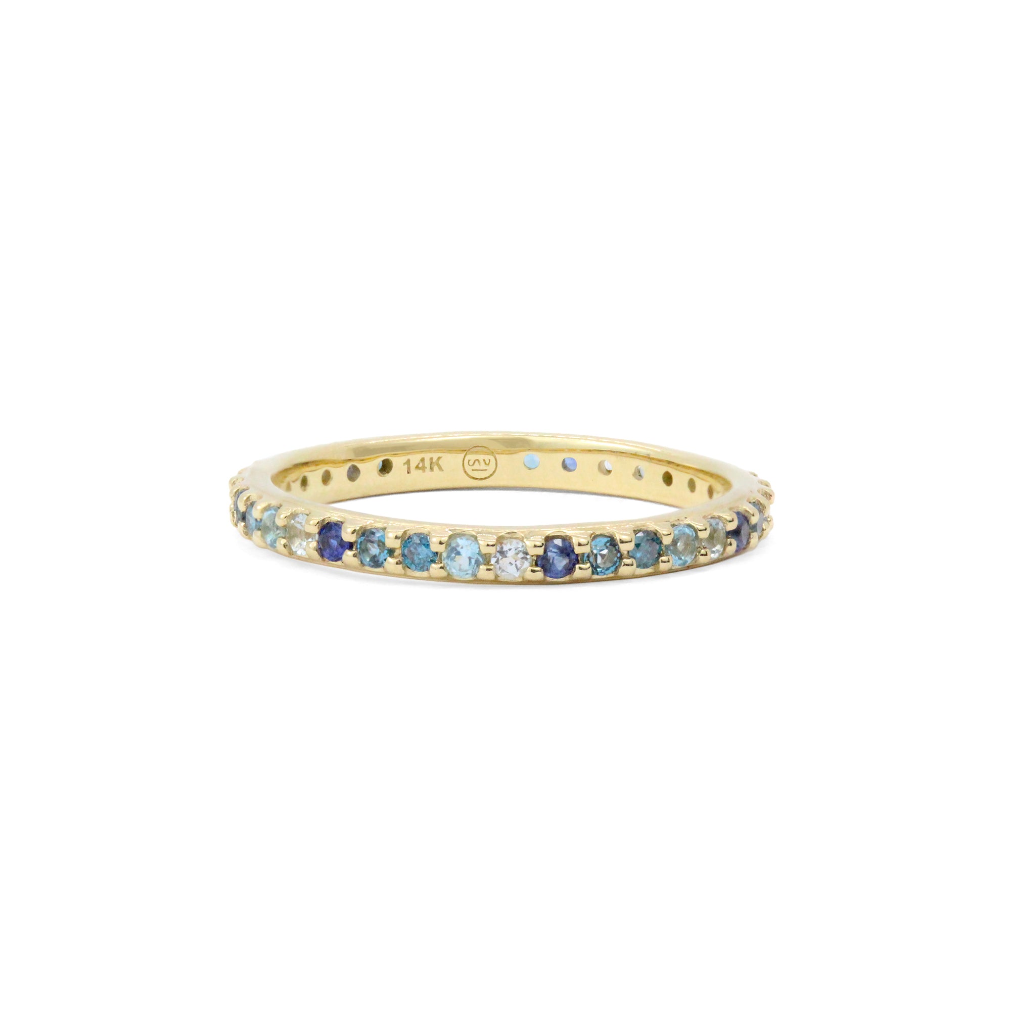Multi Colored 14K Gold Eternity Band