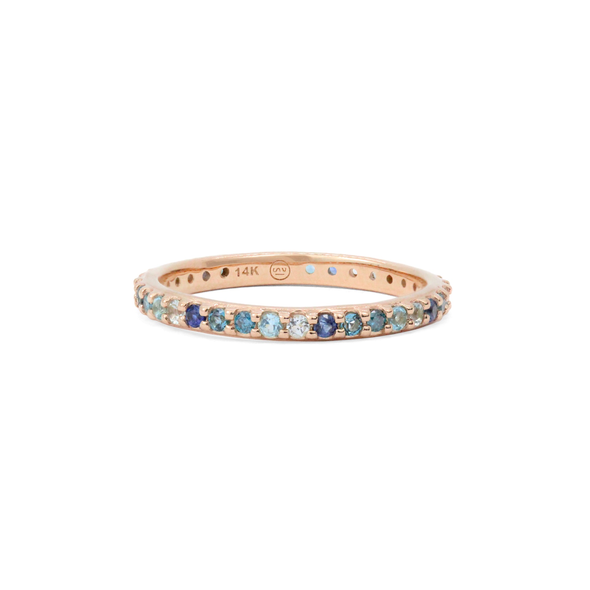 Multi Colored 14K Gold Eternity Band