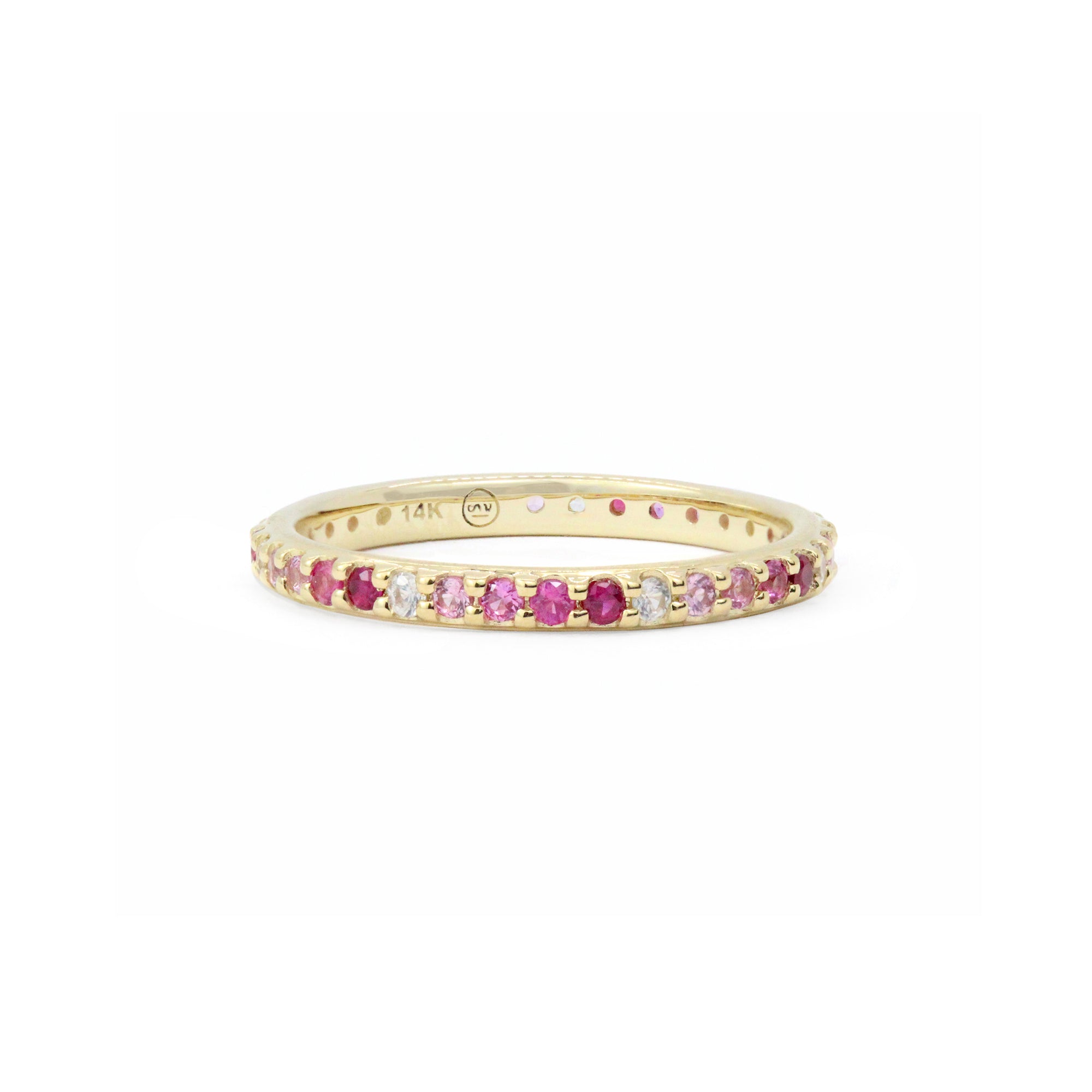 Multi Colored 14K Gold Eternity Band